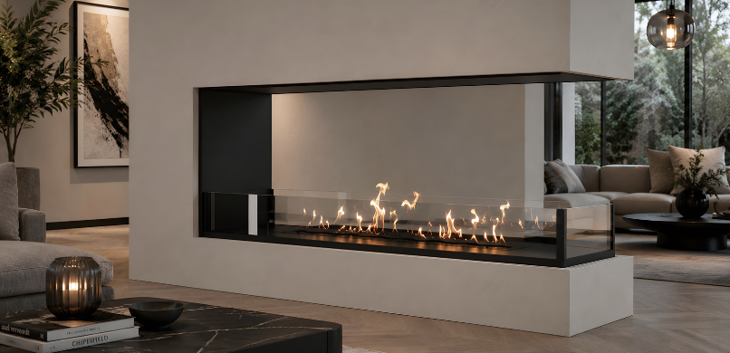 Room divider bio ethanol haard
