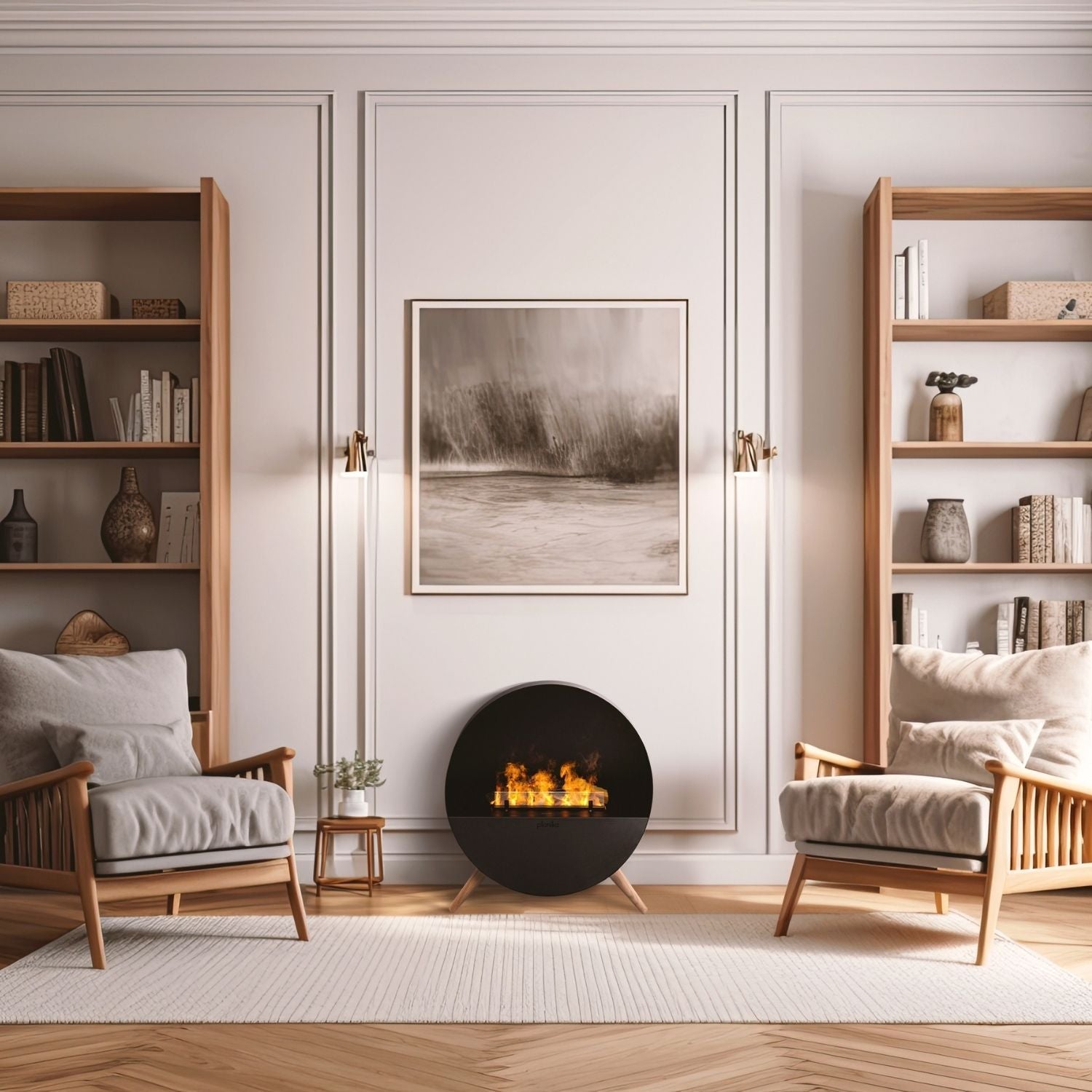 Vrijstaande waterdamp haarden