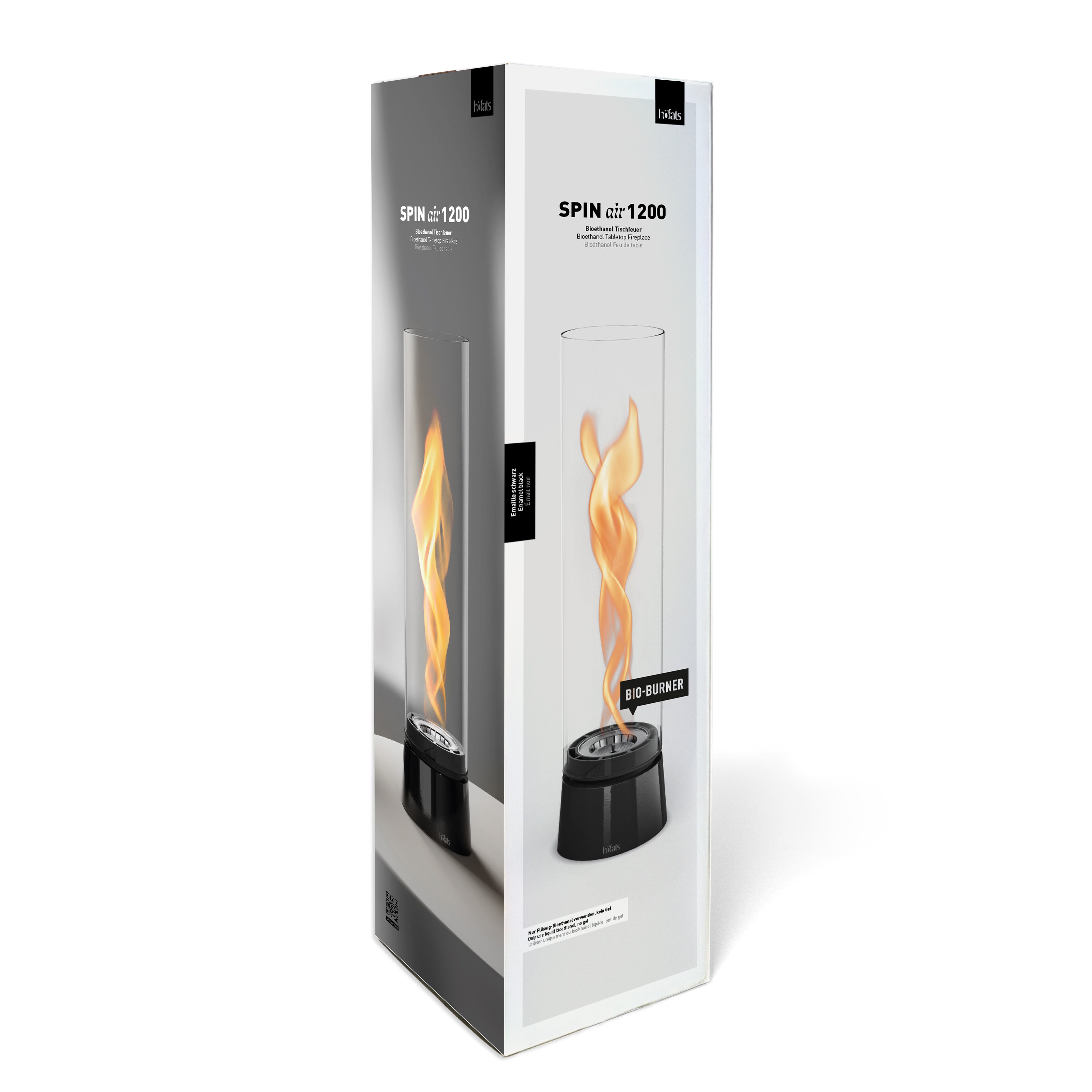 Bio-ethanol Tafelhaard SPIN air 1200 Zwart Emaille