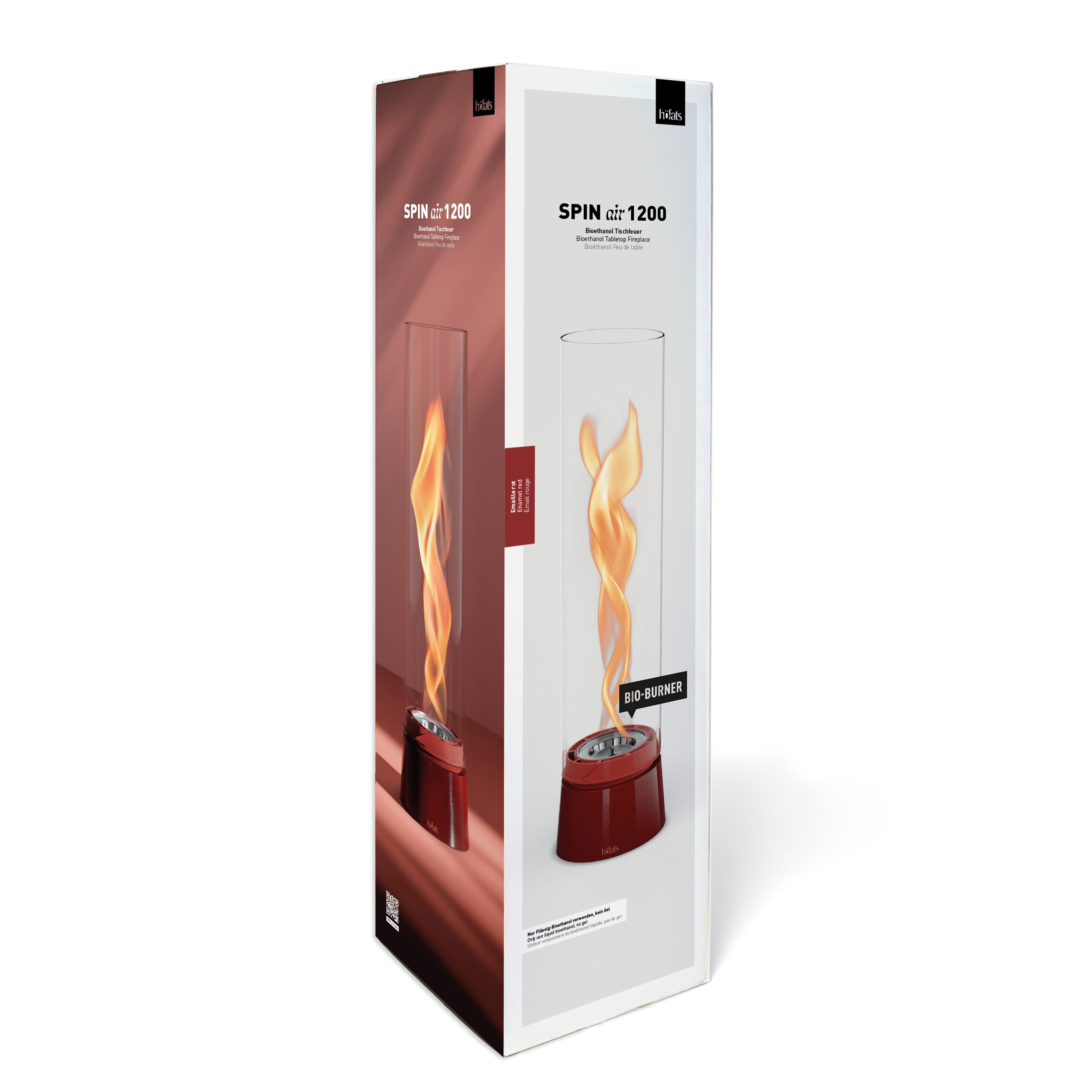 Bio-ethanol Tafelhaard SPIN air 1200 Rood Emaille