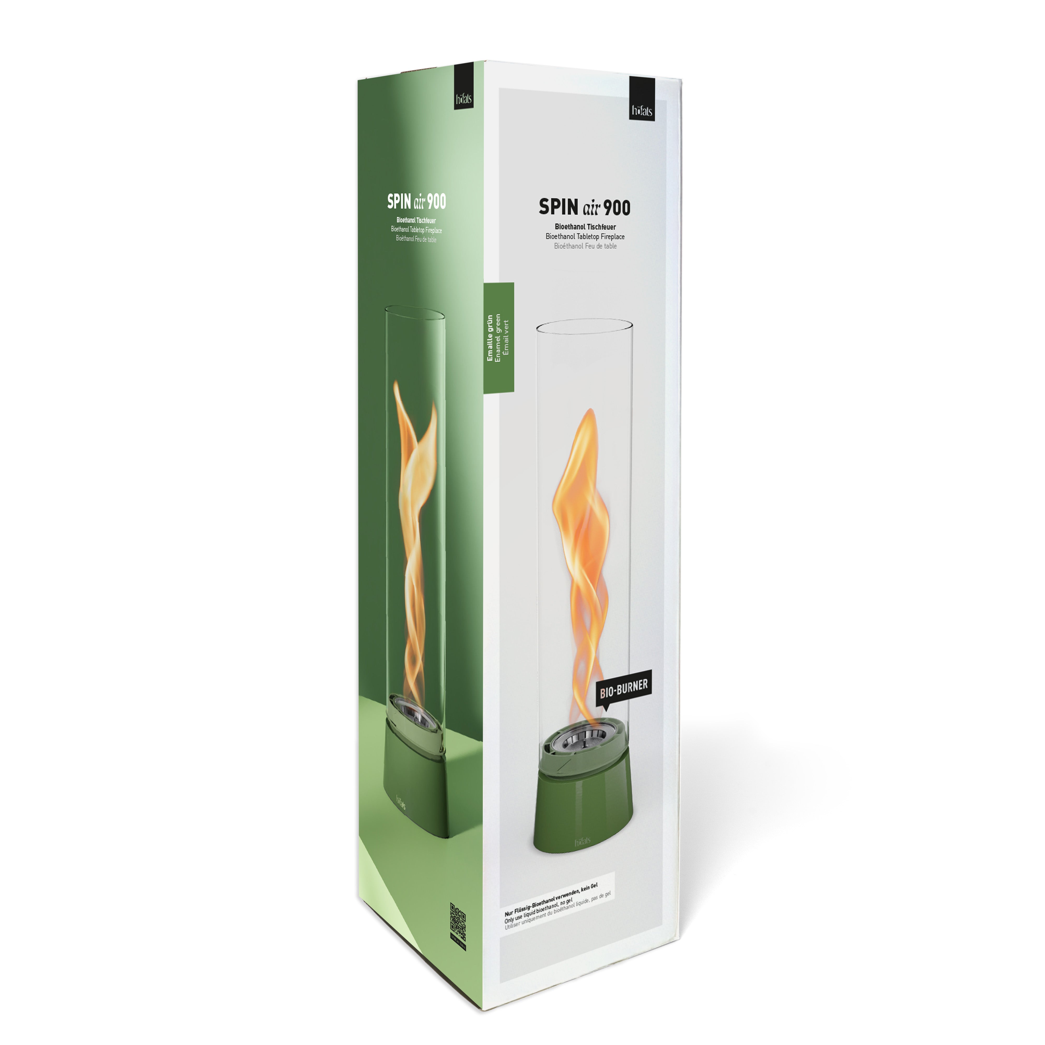 Bio-ethanol Tafelhaard SPIN air 900 Groen Emaille
