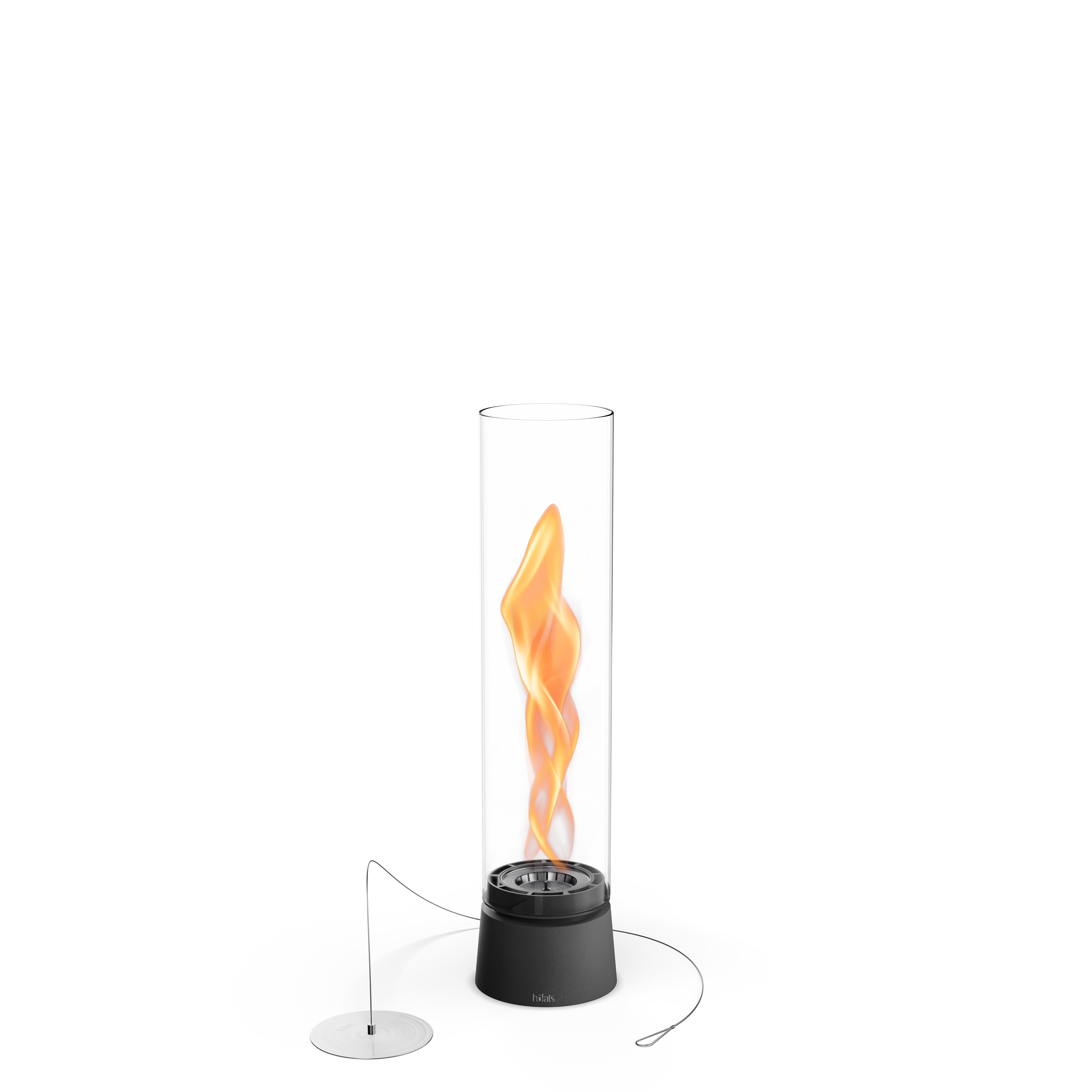 00902_SPIN-air-900-Tischfeuer-Alu-mattschwarz-Loeschdeckel-01-Flamme.png