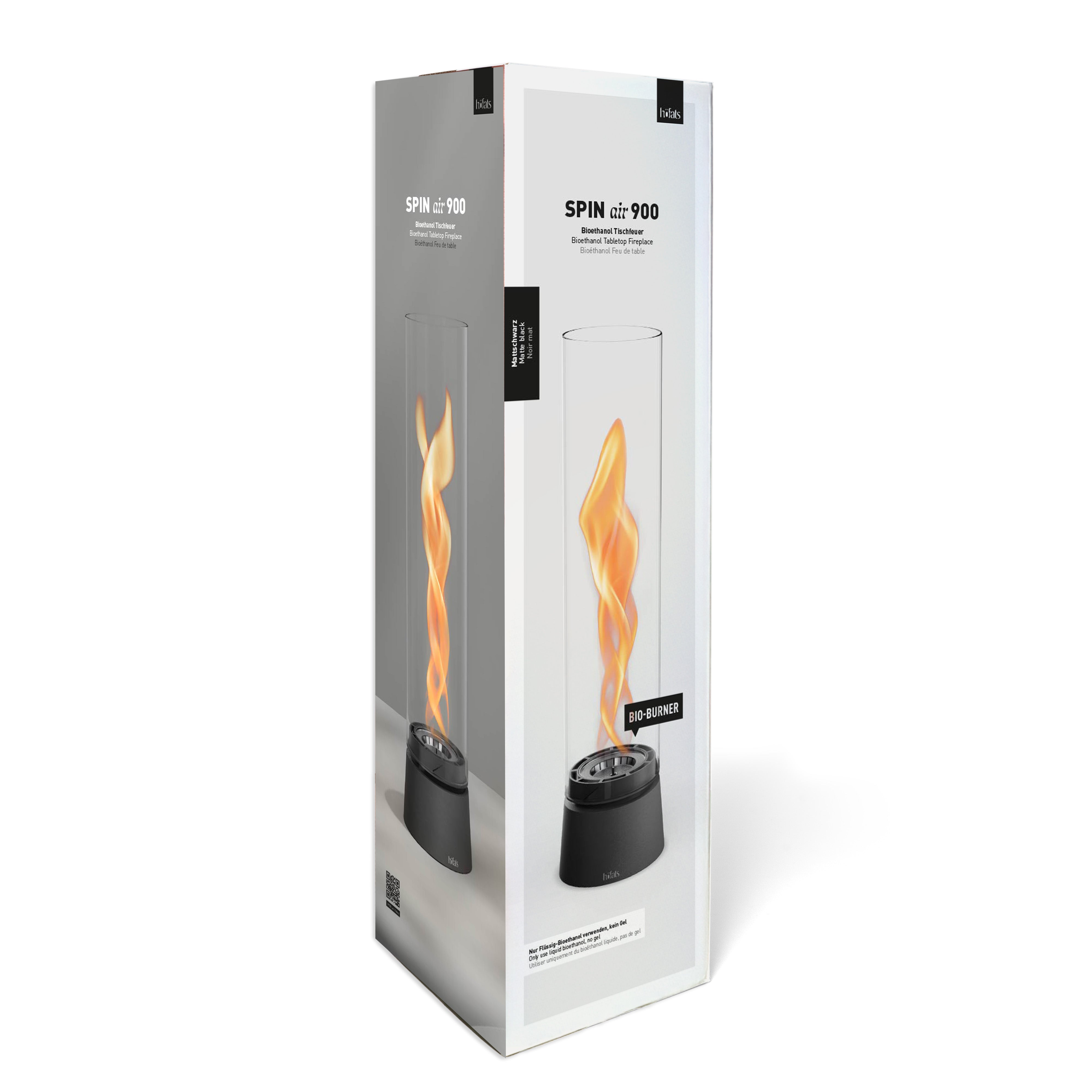 Bio-ethanol Tafelhaard SPIN air 900 Mat Zwart