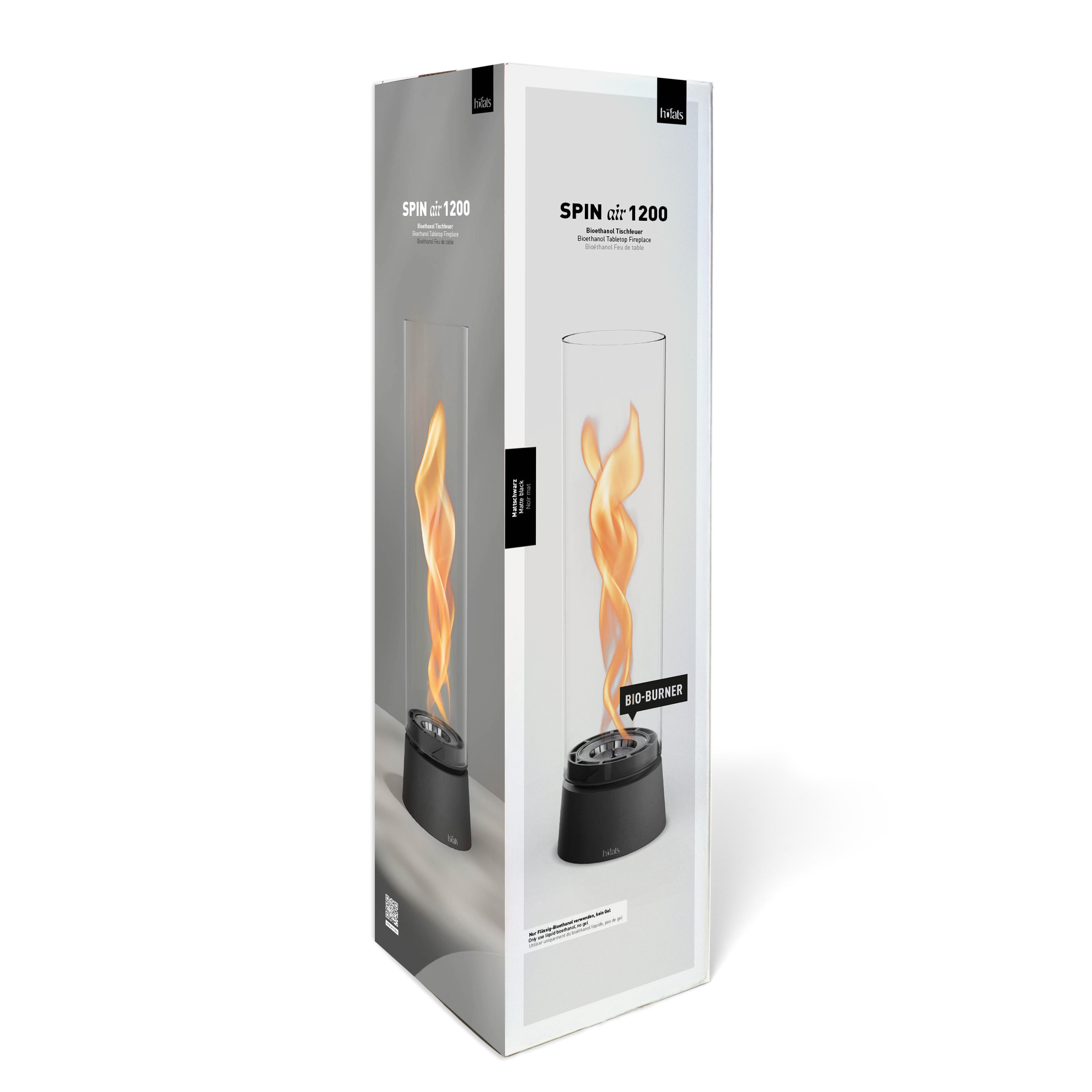 Bio-ethanol Tafelhaard SPIN air 1200 Mat Zwart