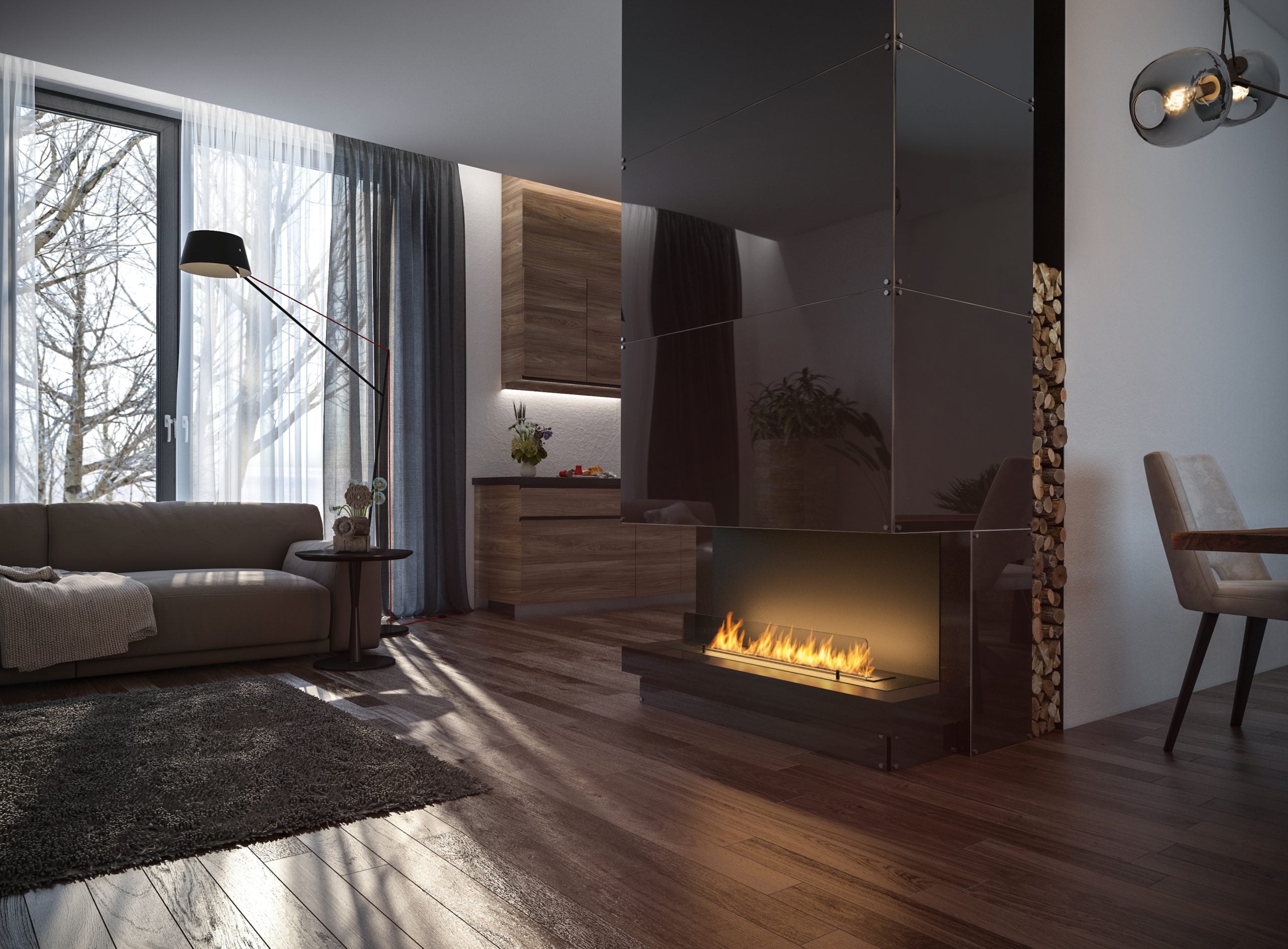 Inside C Bio-Ethanol Inbouwhaard Driezijdig – Infire