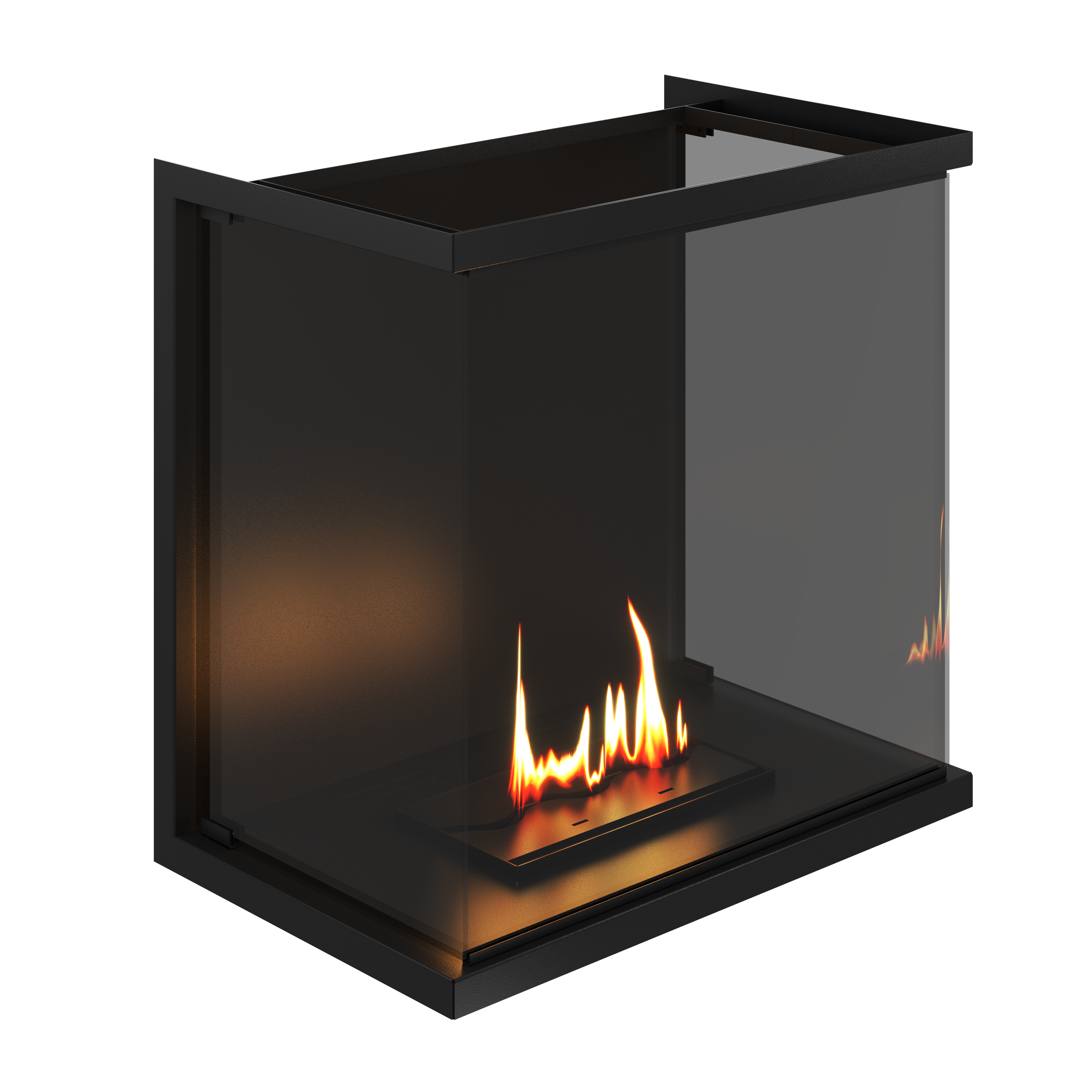 Made Driezijdig Inbouwhaard Volle Glas 70 cm