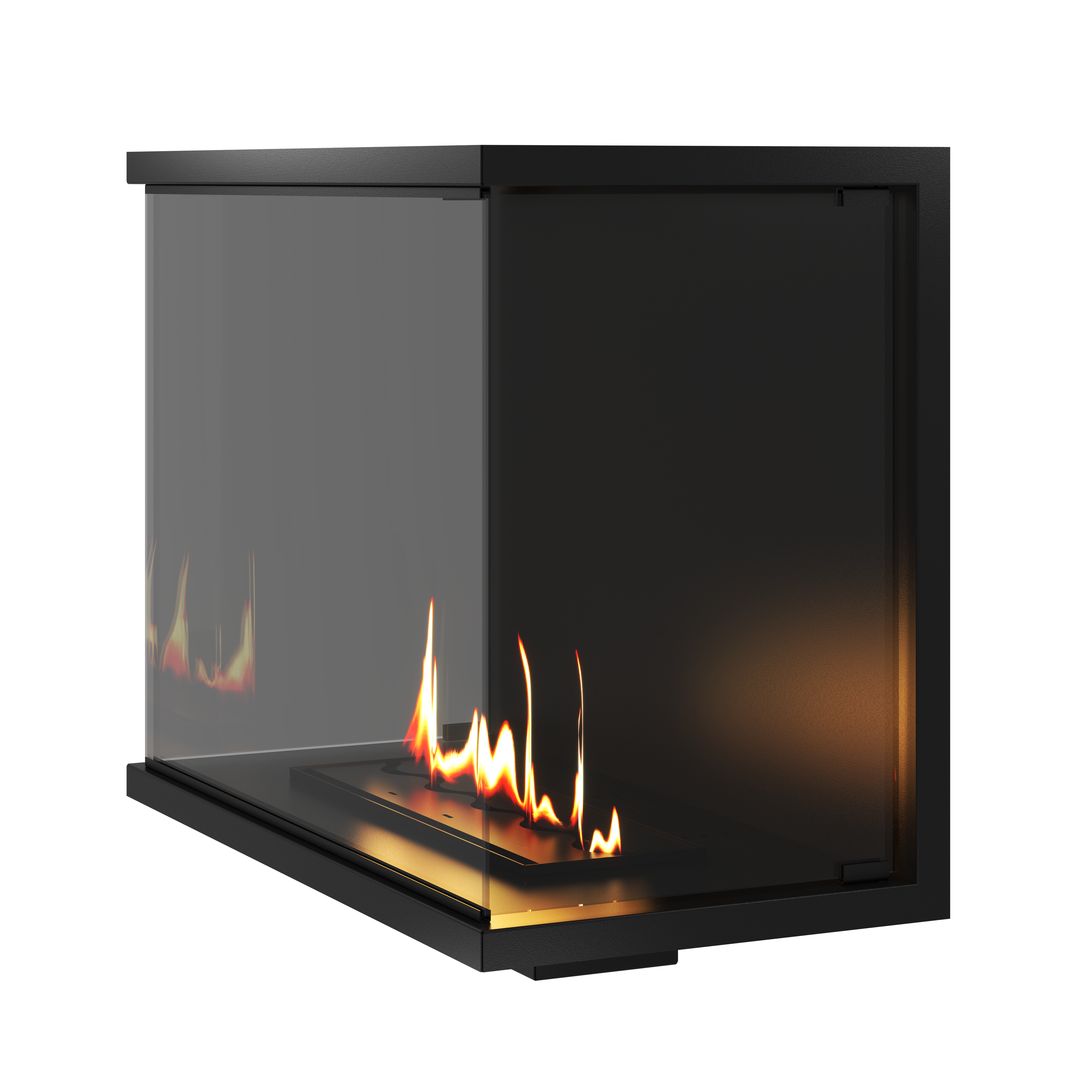 Made Driezijdig Inbouwhaard Volle Glas 90 cm
