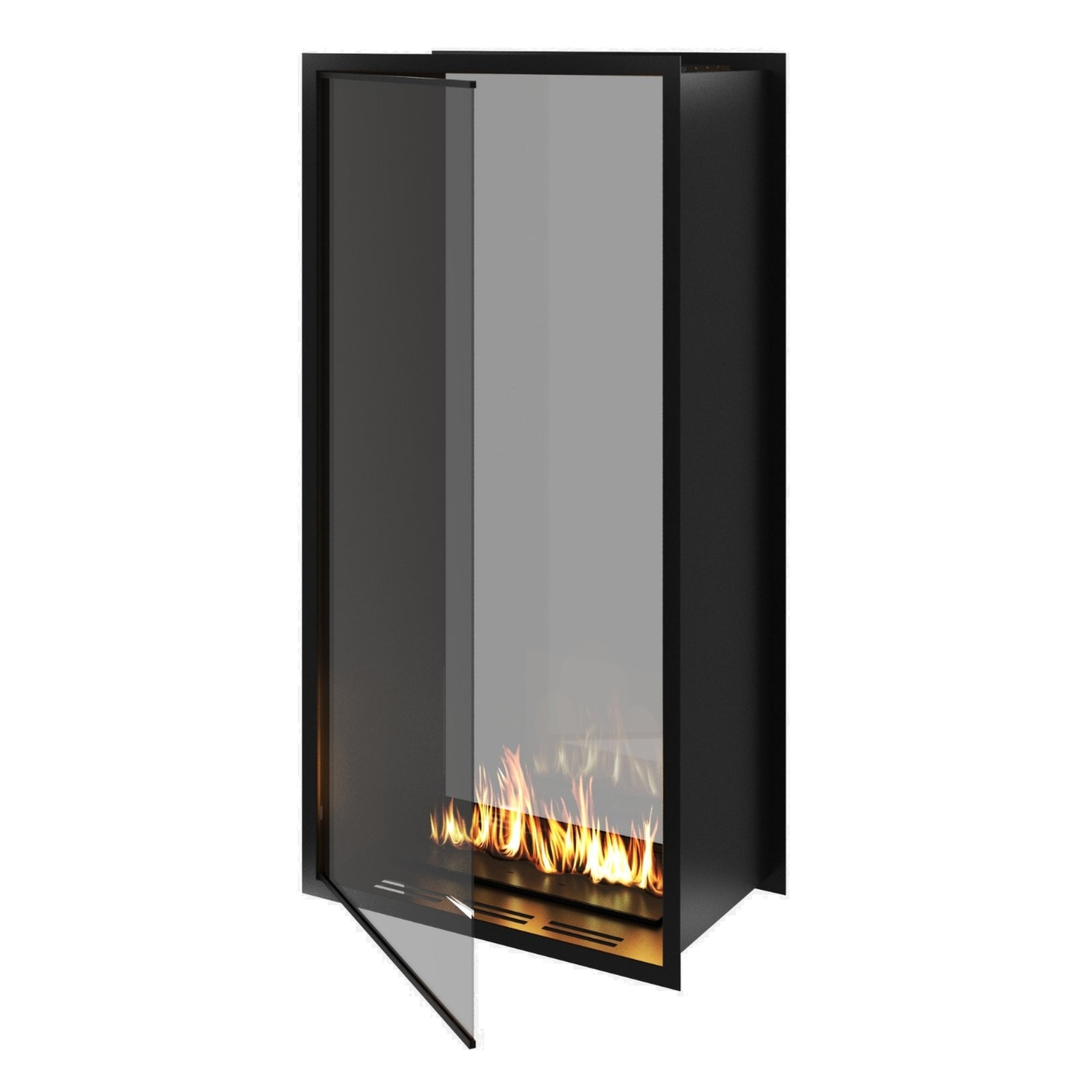 Fame Vertical Doorkijkhaard Met Volle Glas 80 x 160 cm