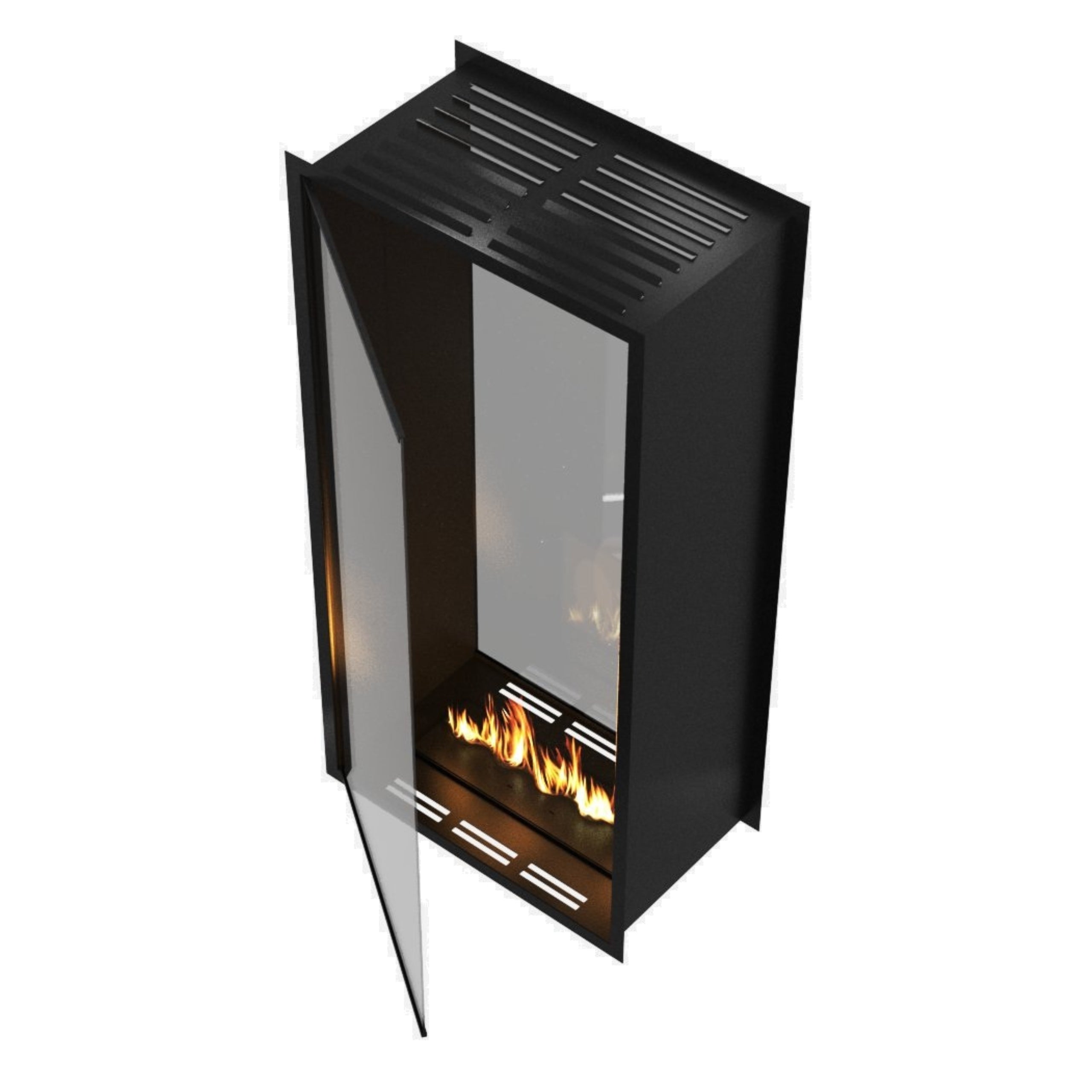 Fame Vertical Doorkijkhaard Met Volle Glas 60 x 140 cm