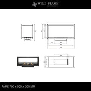 Fame Bio Ethanol Doorkijkhaard 70 cm