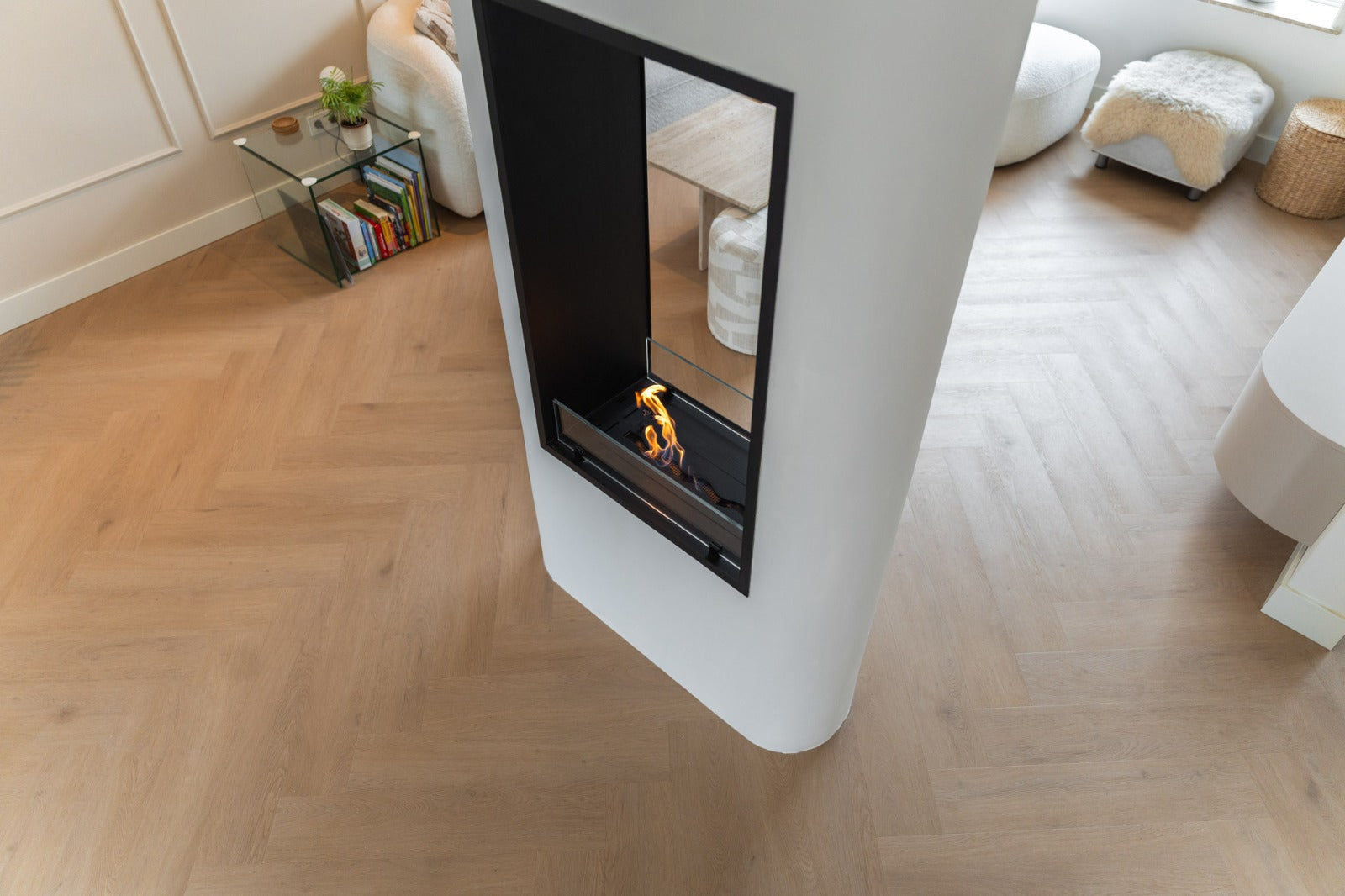 Inside Vertical Slim Bio-Ethanol Inbouwhaard Doorkijk – Infire