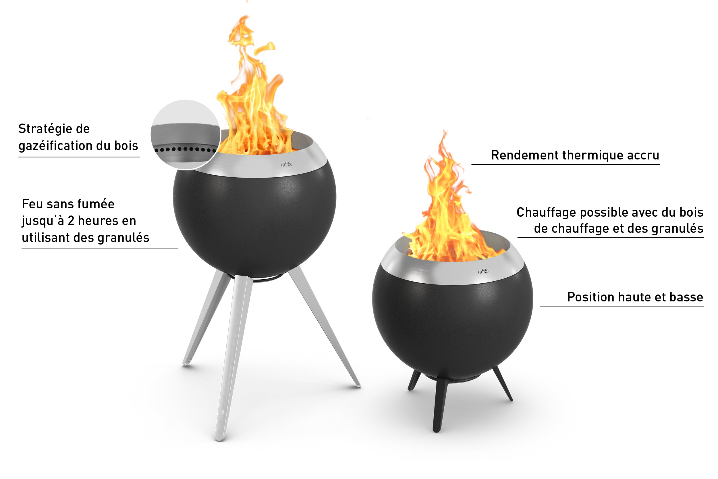 höfats MOON 55 Plancha Grillset Laag