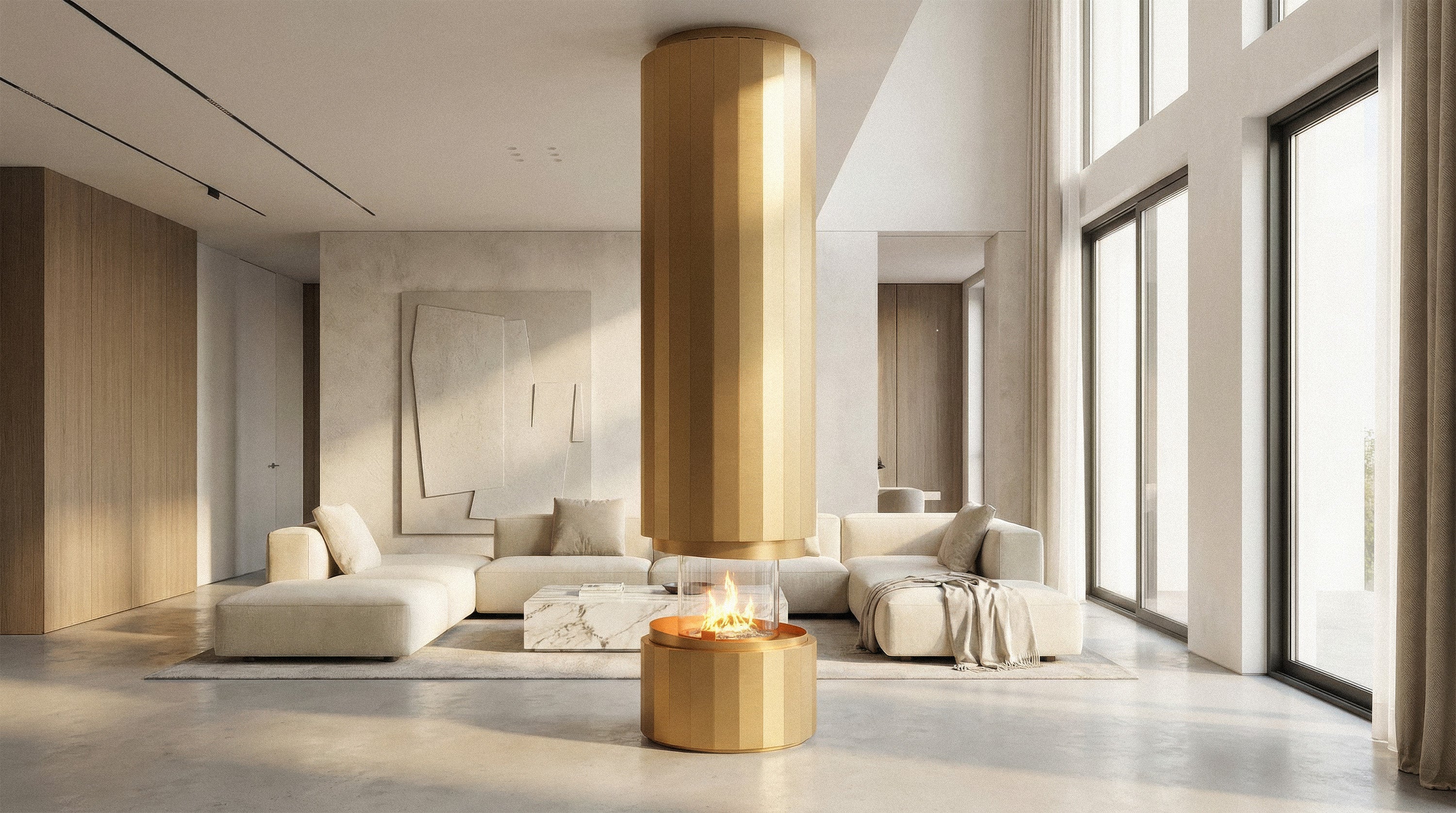 Pillar Automatische Ronde Bio-Ethanol Haard – Planika