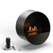 Detail van de Senso-brander met BEV-technologie in de Planika Bubble Wall wandhaard