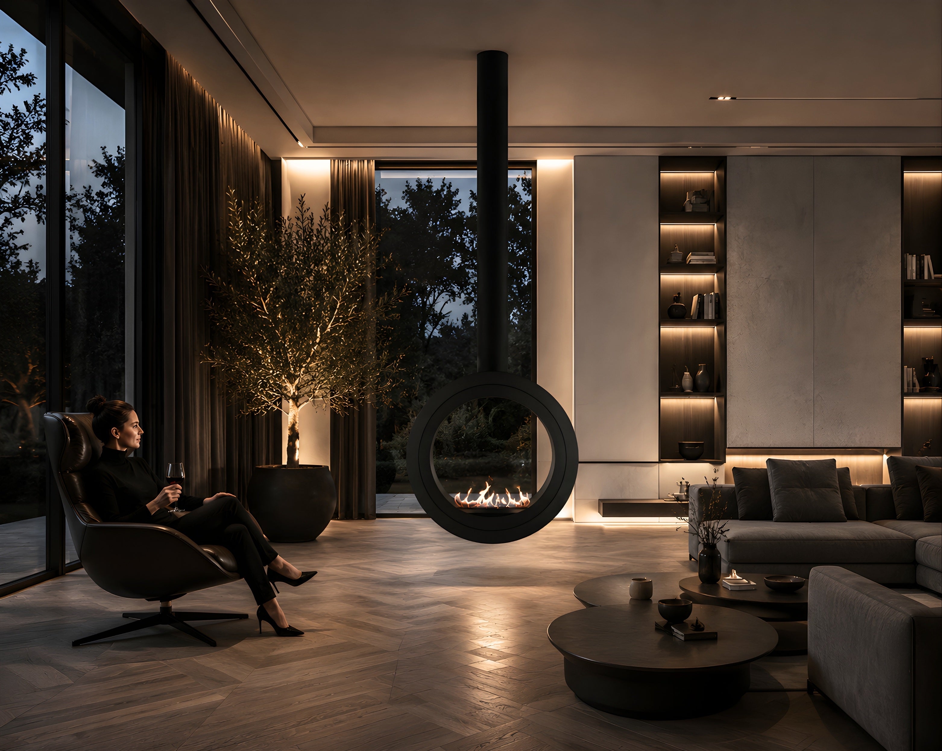Arcos Tube Plafondhaard zwart