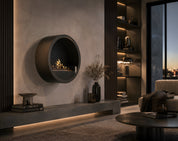 Aurel Roundfire Ronde Bio-ethanol Wandhaard Brons, Wit of Zwart