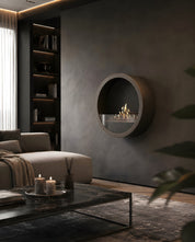 Aurel Roundfire Ronde Bio-ethanol Wandhaard Brons, Wit of Zwart
