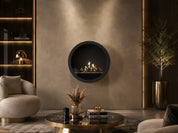 Aurel Roundfire Ronde Bio-ethanol Wandhaard Brons, Wit of Zwart