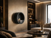 Aurel Roundfire Ronde Bio-ethanol Wandhaard Brons, Wit of Zwart