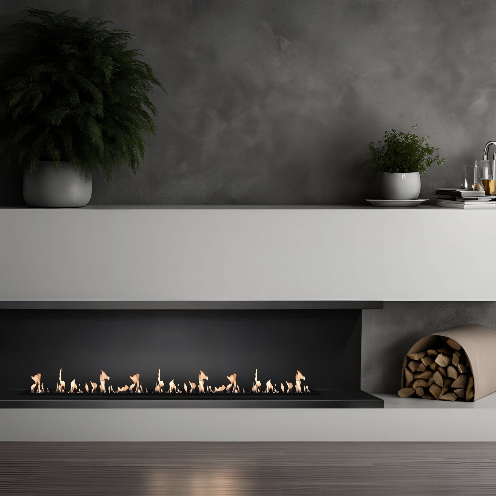 Base Rechts Inbouwhoekhaard 150 cm - Holdbarefires