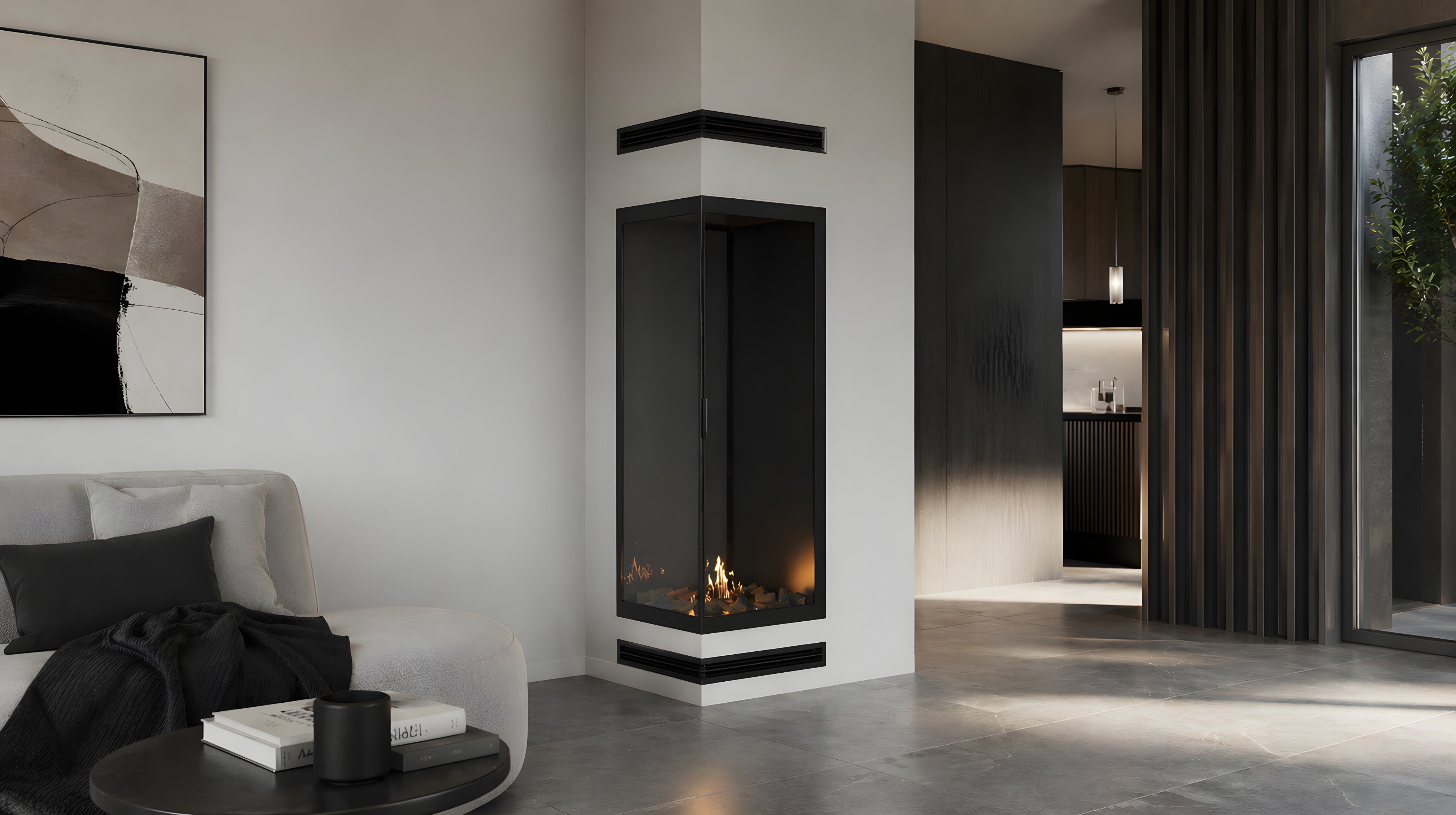 Base Vertical bio-ethanol hoekhaard rechts volle glas