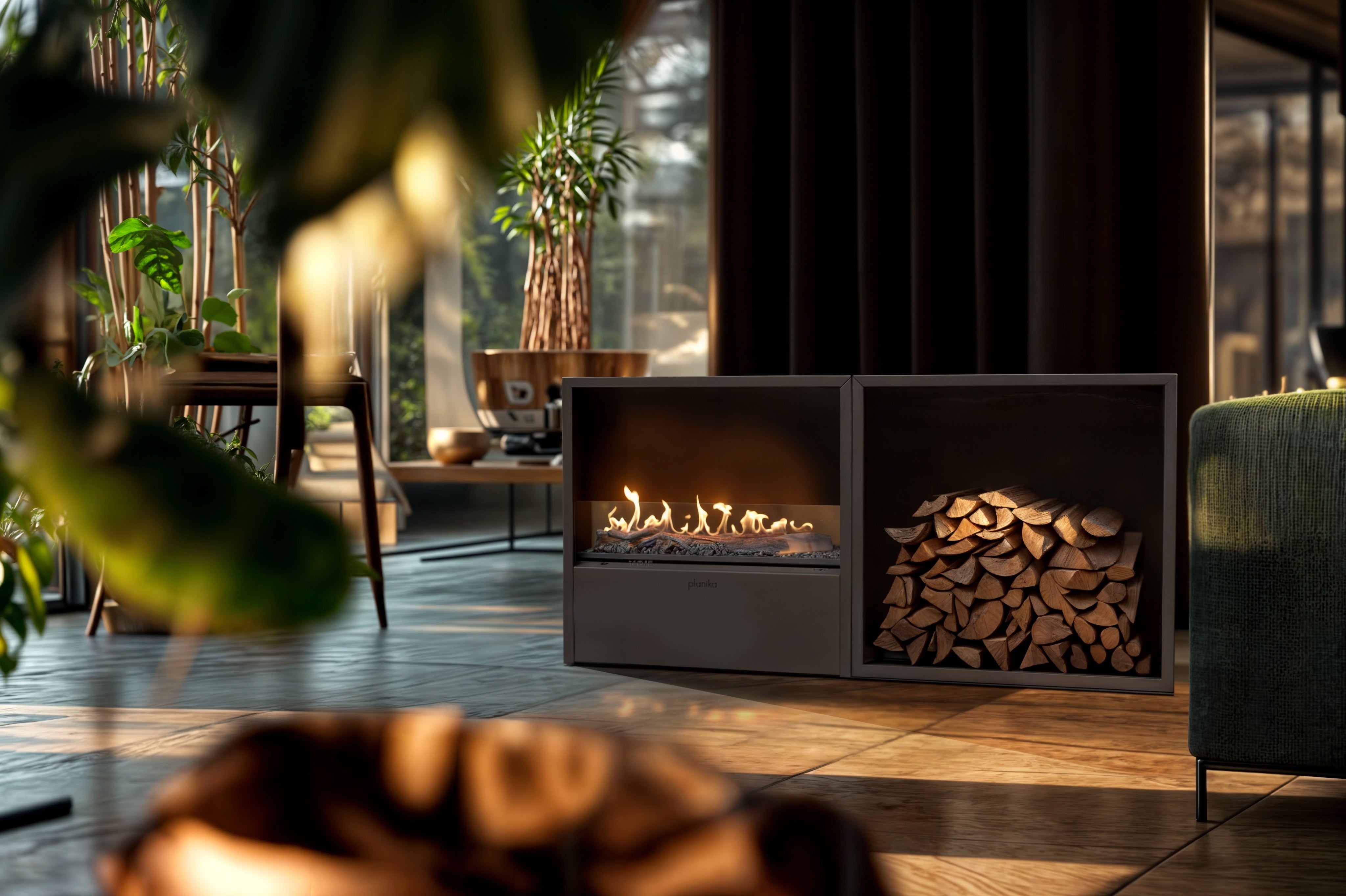 Cottage Vrijstaande Bio-Ethanol Haard met Neo Brander – Planika