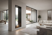 Fame Vertical Laag Glas bio-ethanol doorkijkhaard sfeerbeeld