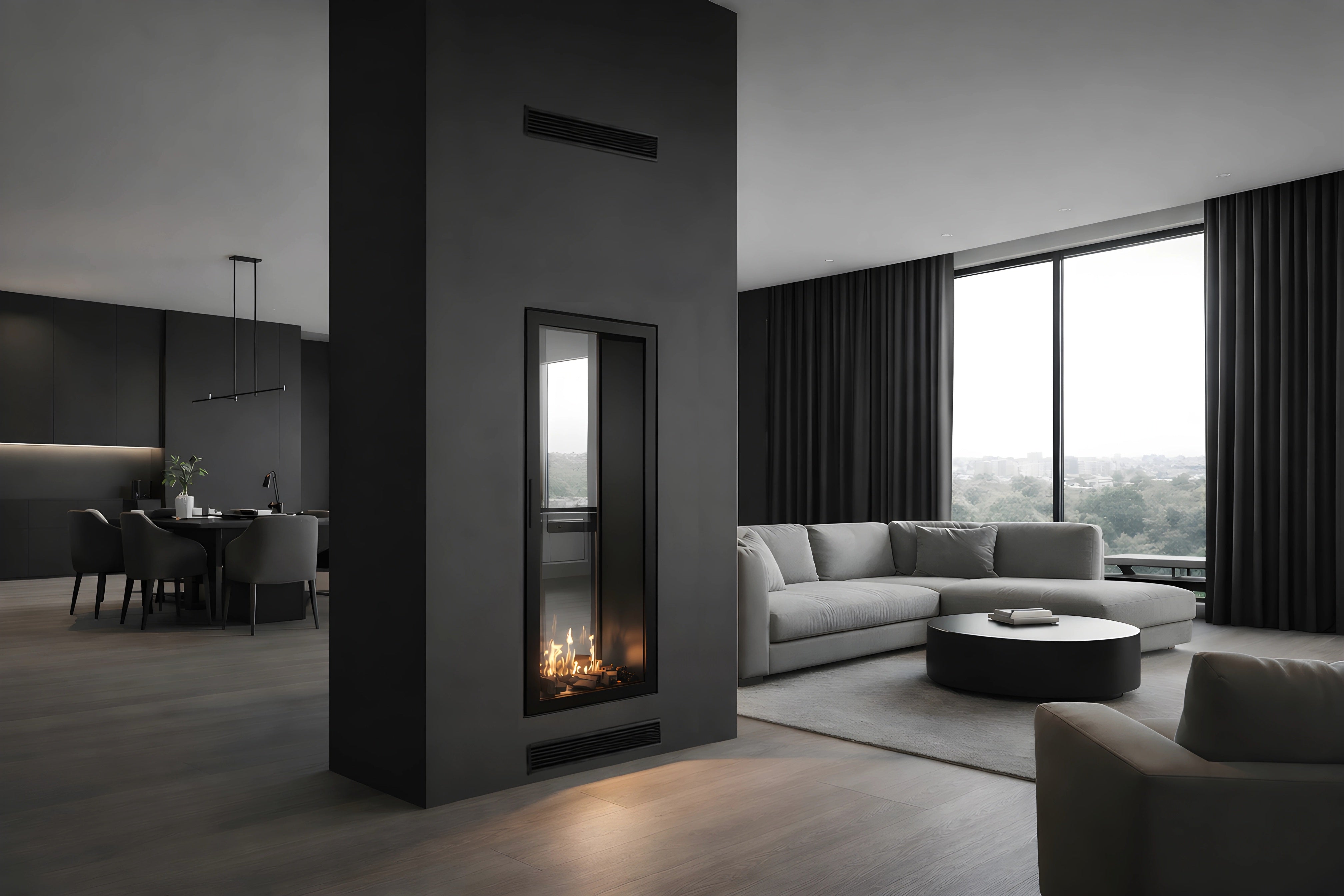 Fame Vertical Doorkijkhaard Met Volle Glas