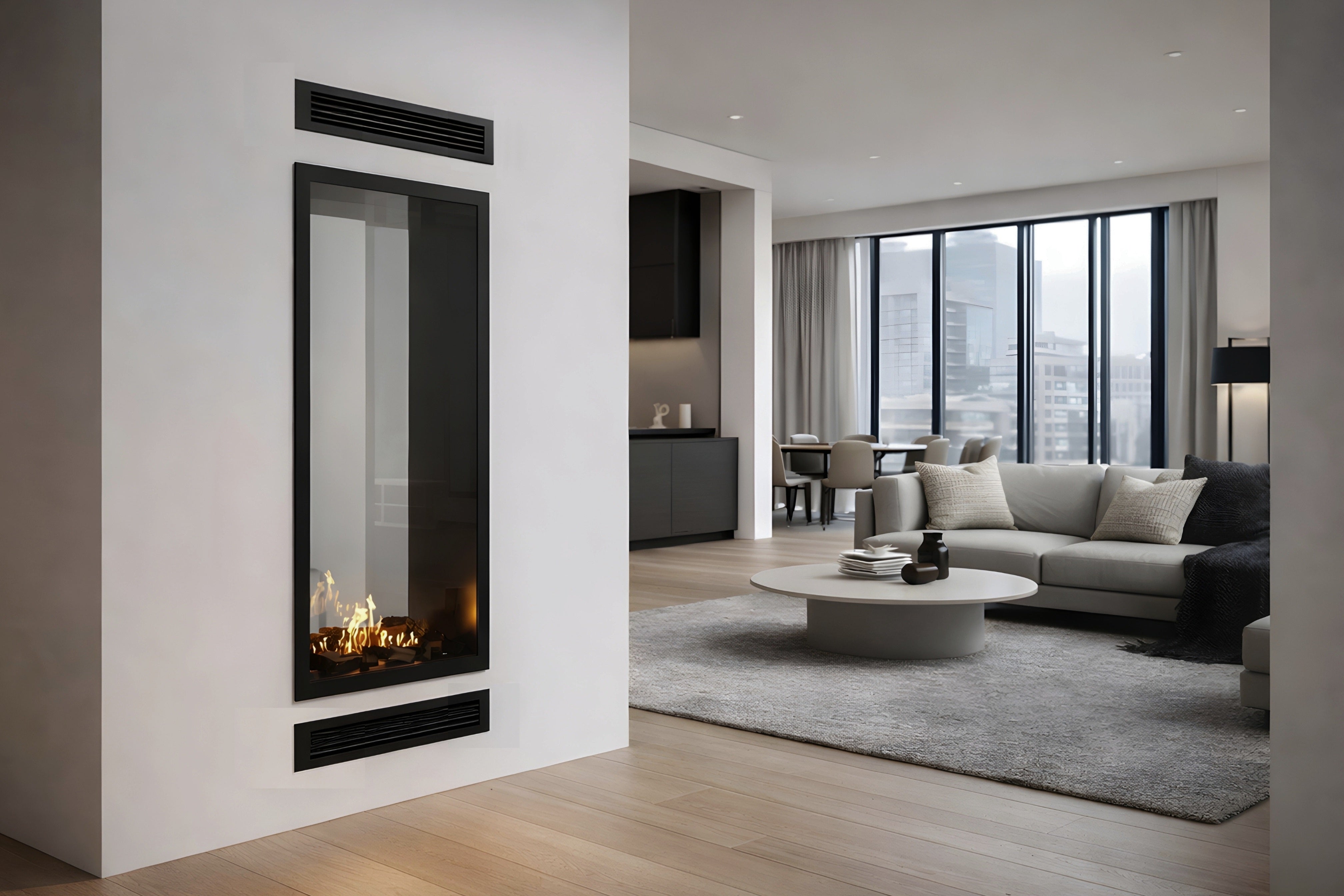 Fame Vertical Doorkijkhaard Met Volle Glas