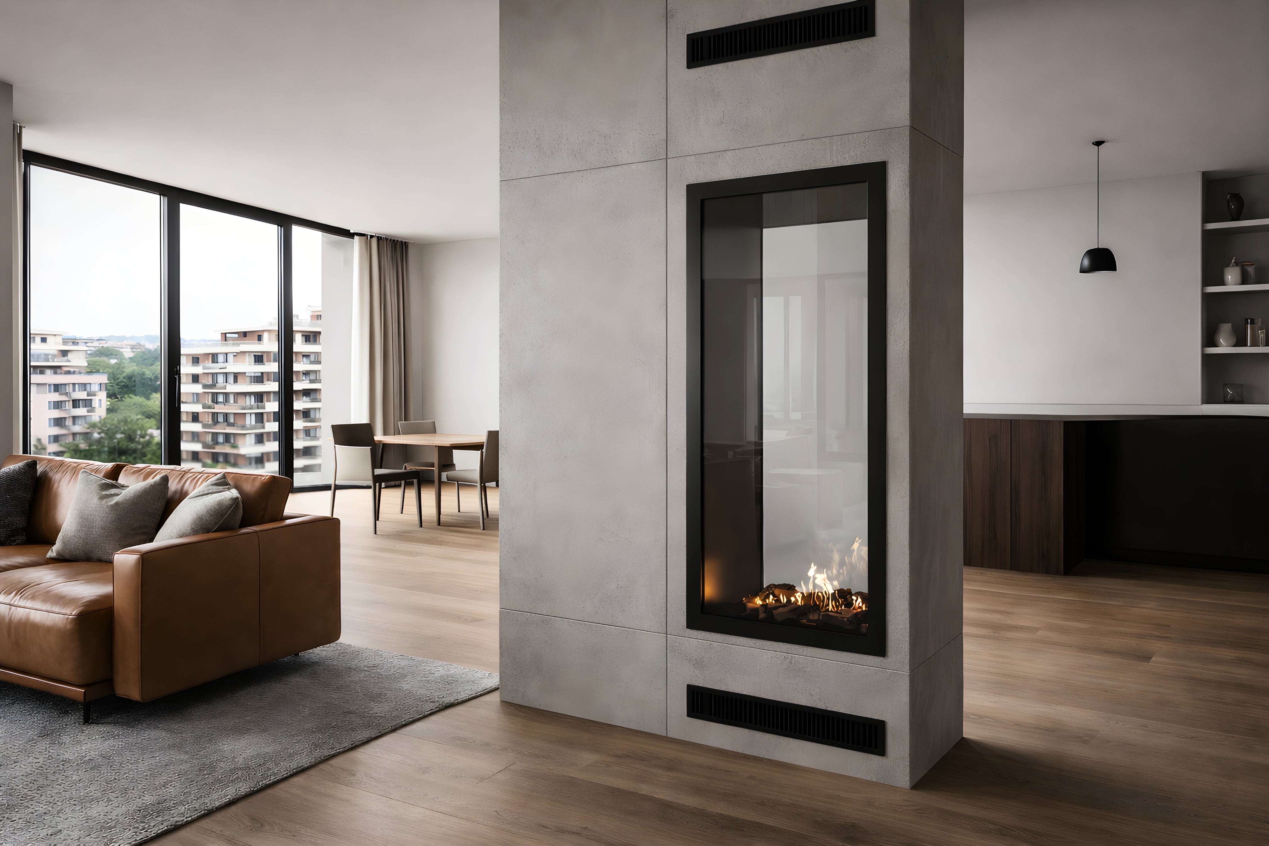 Fame Vertical Doorkijkhaard Met Volle Glas