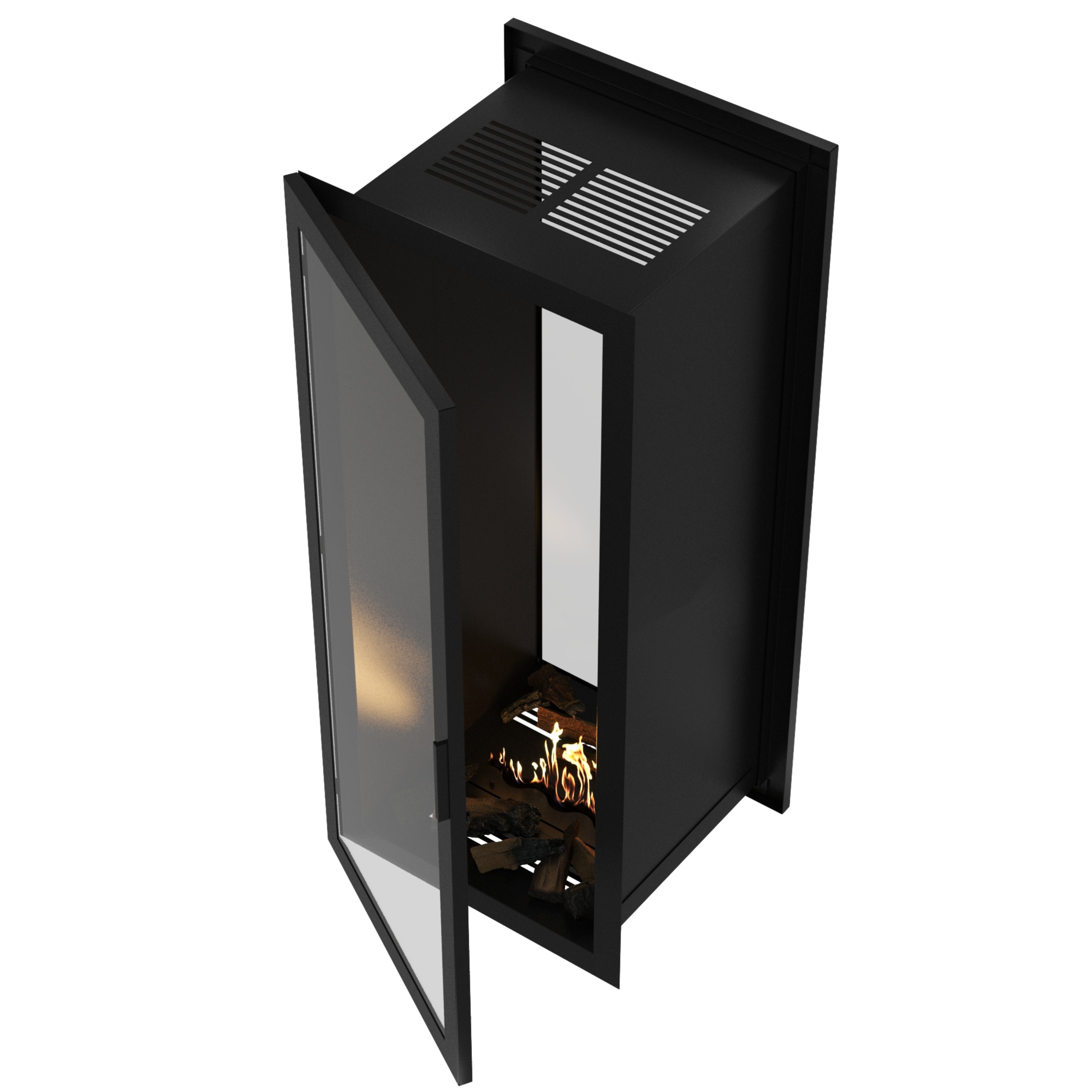 Fame Vertical Doorkijkhaard Met Volle Glas