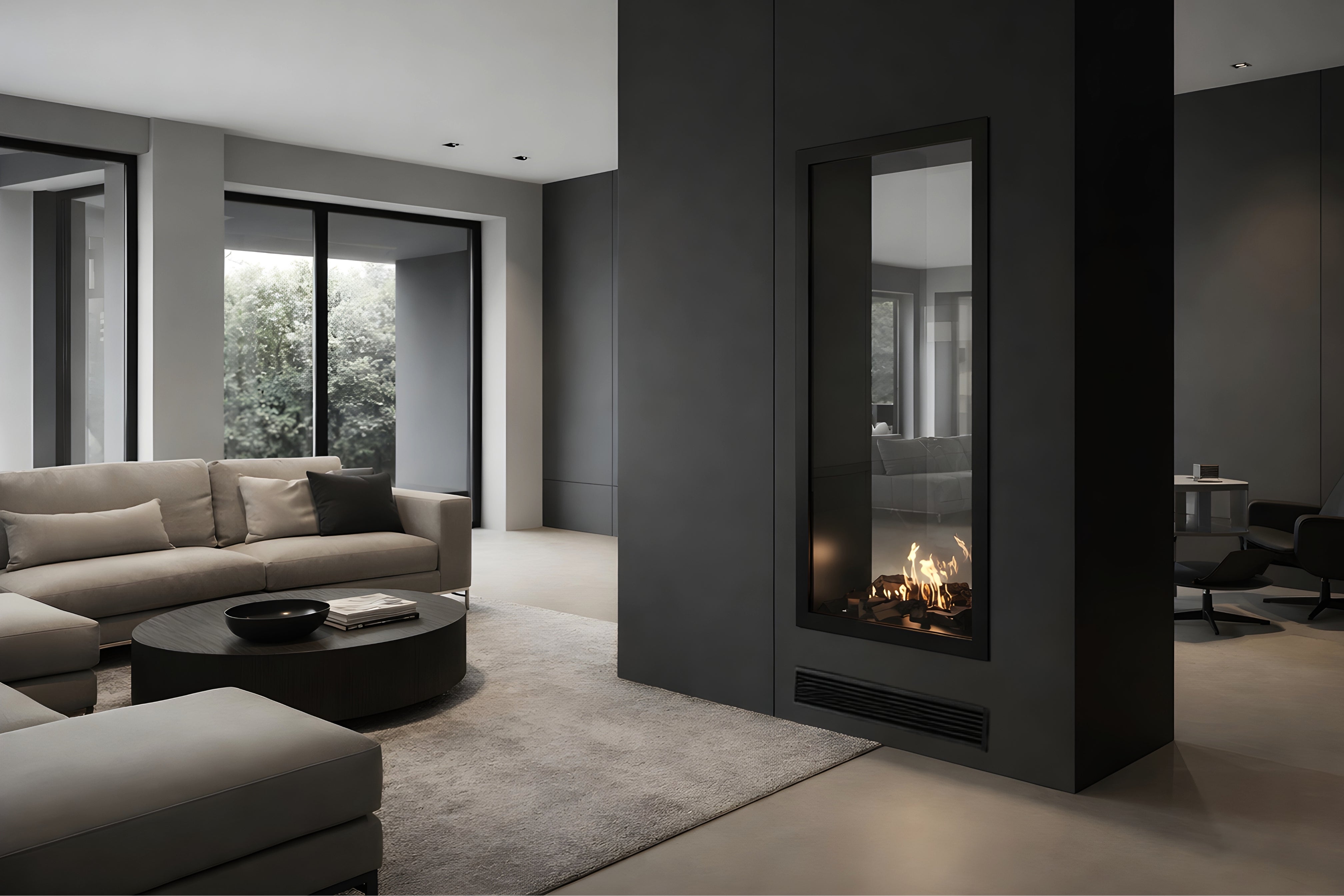 Fame Vertical Doorkijkhaard Met Volle Glas