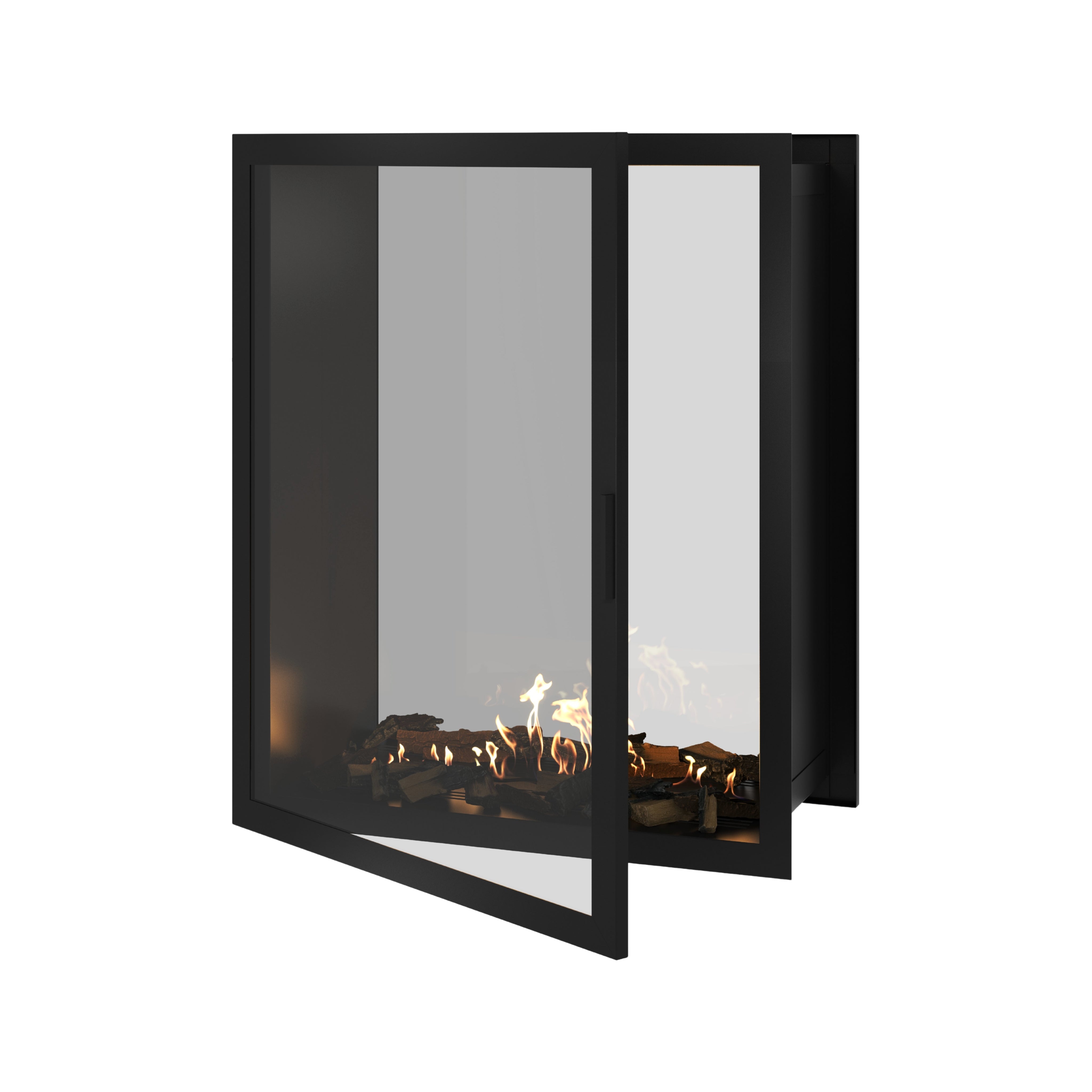 Fame Vertical Doorkijkhaard Met Volle Glas