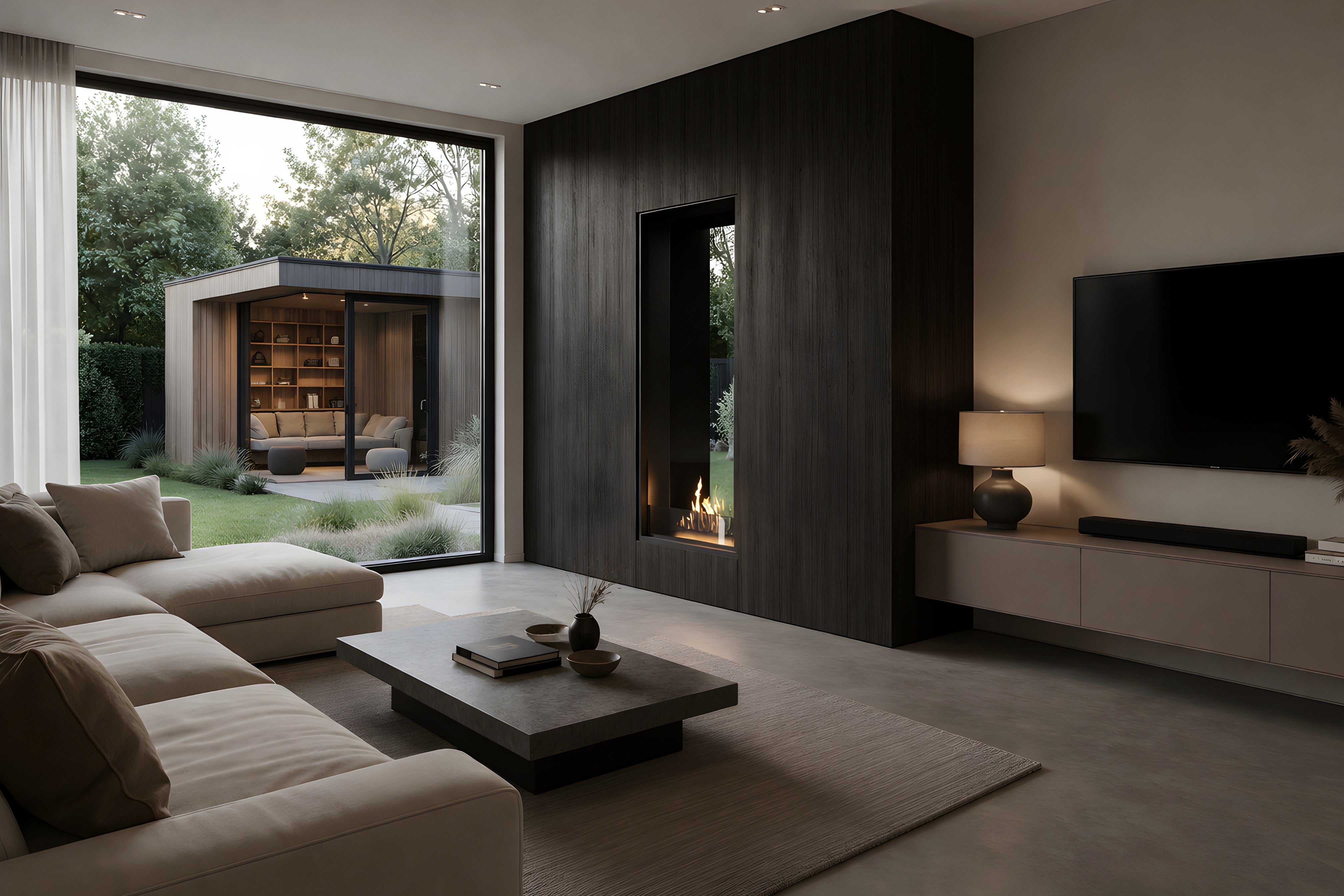 Fame Vertical bio-ethanol doorkijkhaard sfeerbeeld interieur