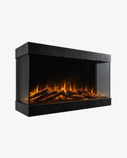 Flamente Ultimate luxe elektrische sfeerhaard met glazen zijkant, studiofoto