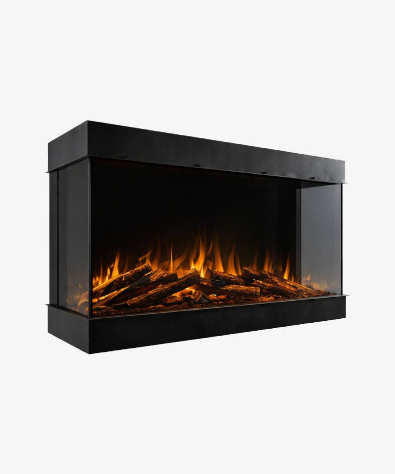 Flamente Ultimate luxe elektrische sfeerhaard met glazen zijkant, studiofoto