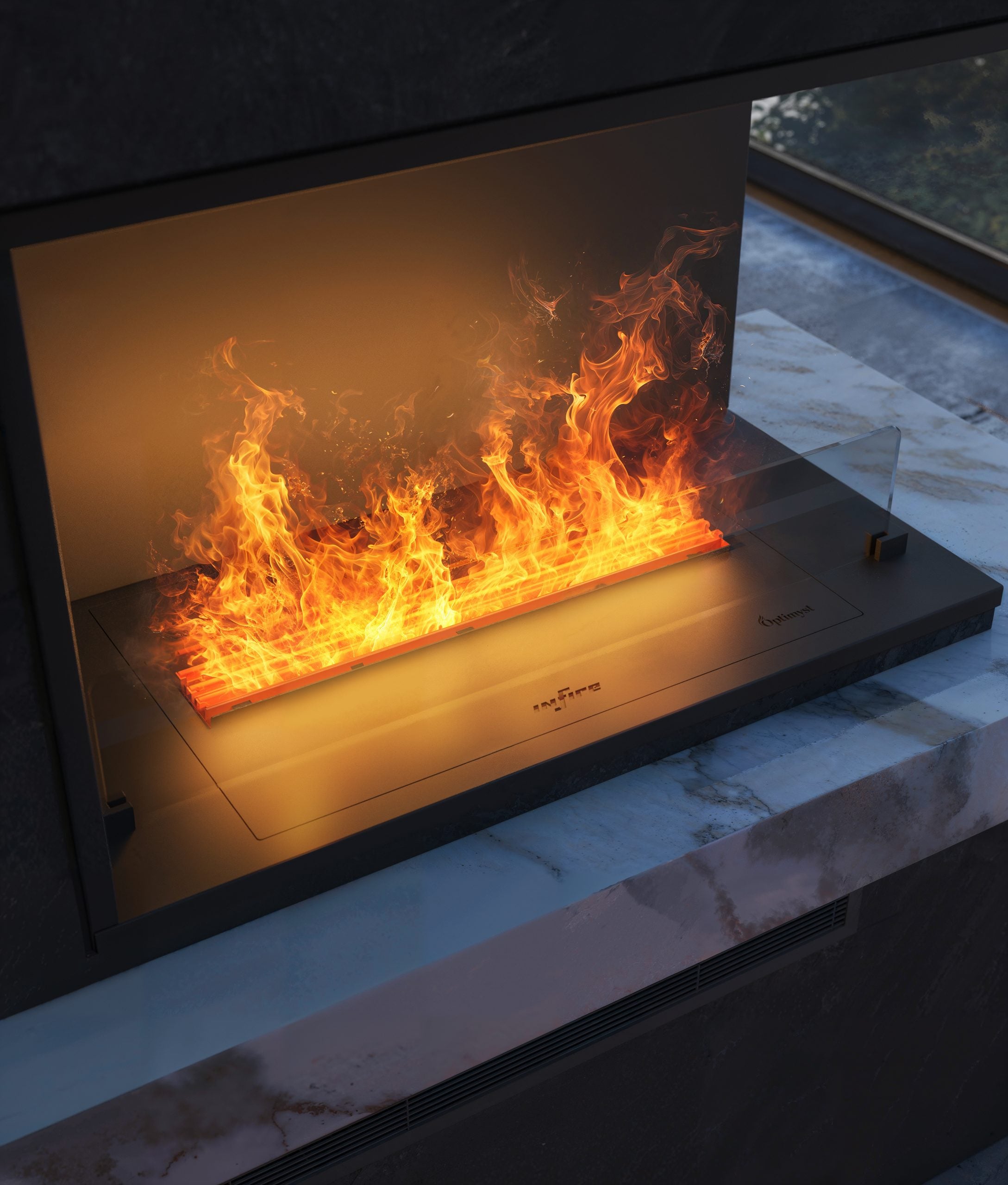 Invapo Inside Waterdamp Inbouwhaard Rechterhoek – Infire