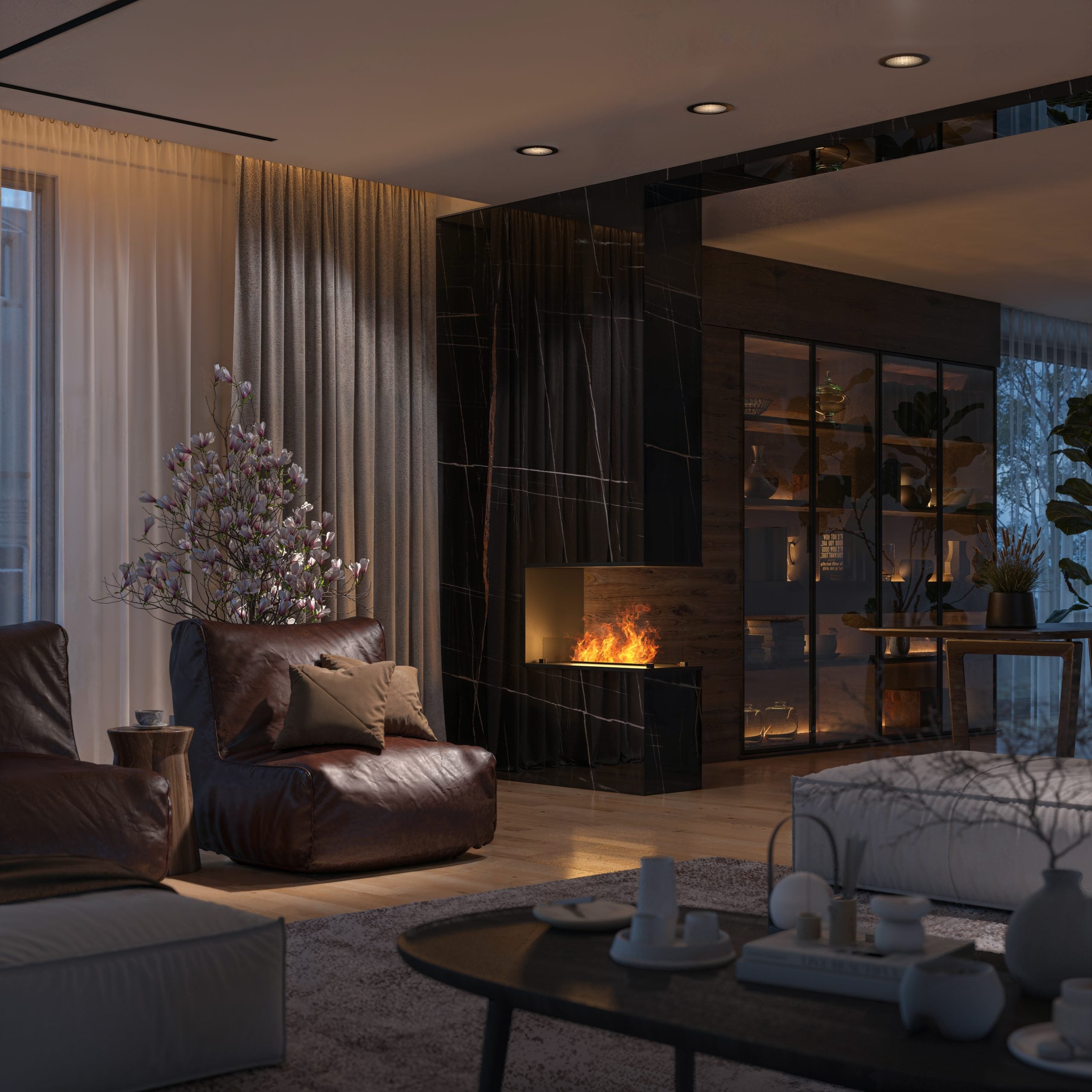 Invapo Inside Waterdamp Inbouwhaard Rechterhoek – Infire