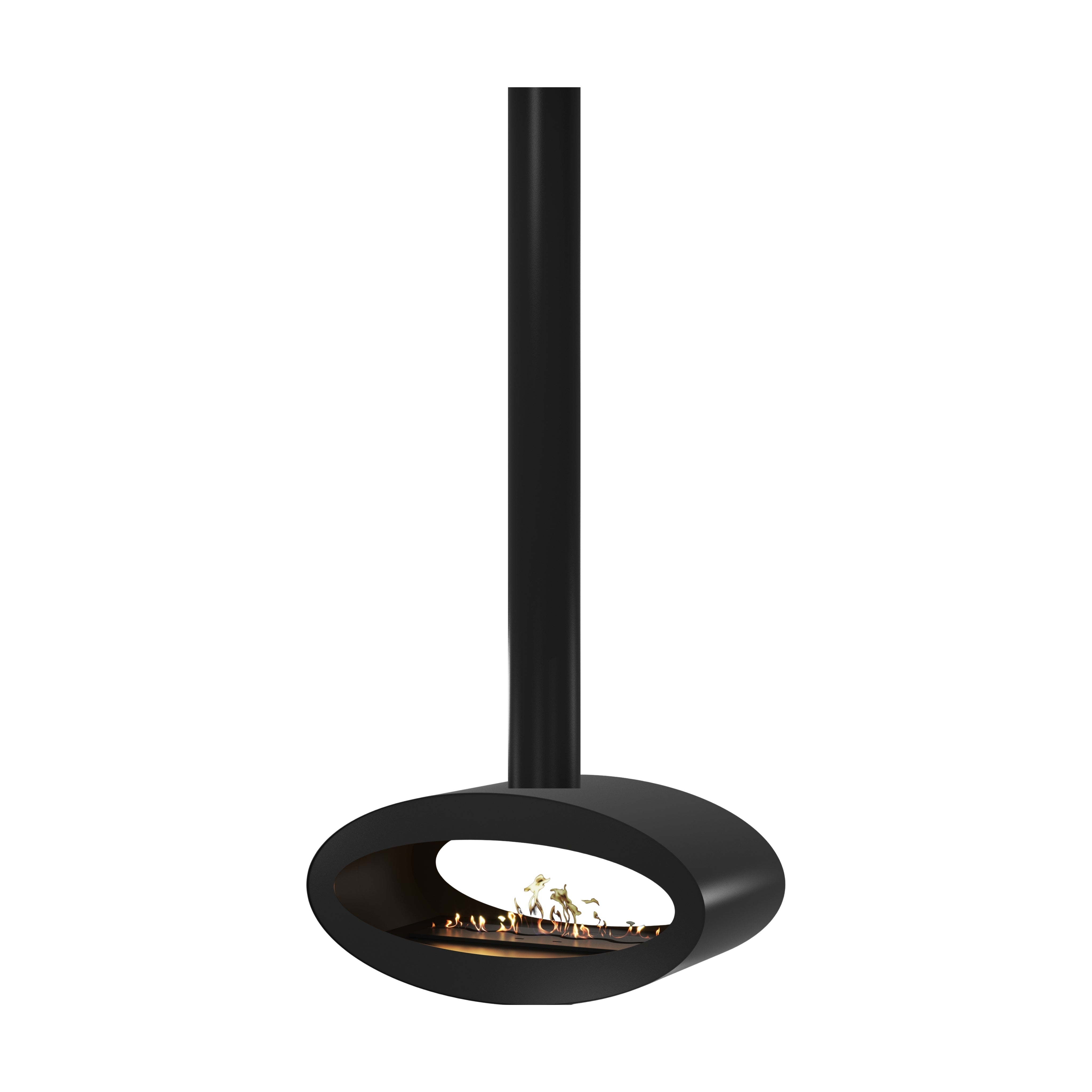 Ova Tube plafondhaard zwart 80 cm Doorkijk