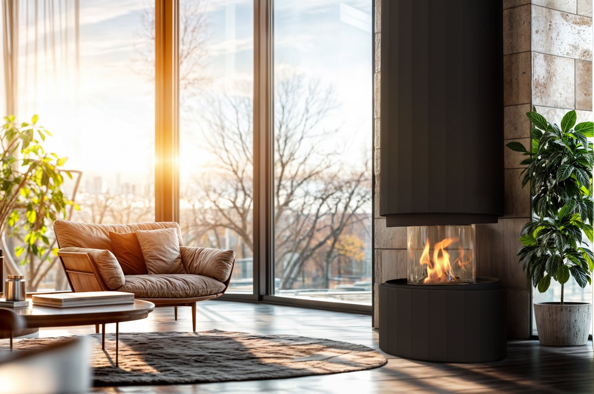 Pillar Automatische Ronde Bio-Ethanol Haard – Planika