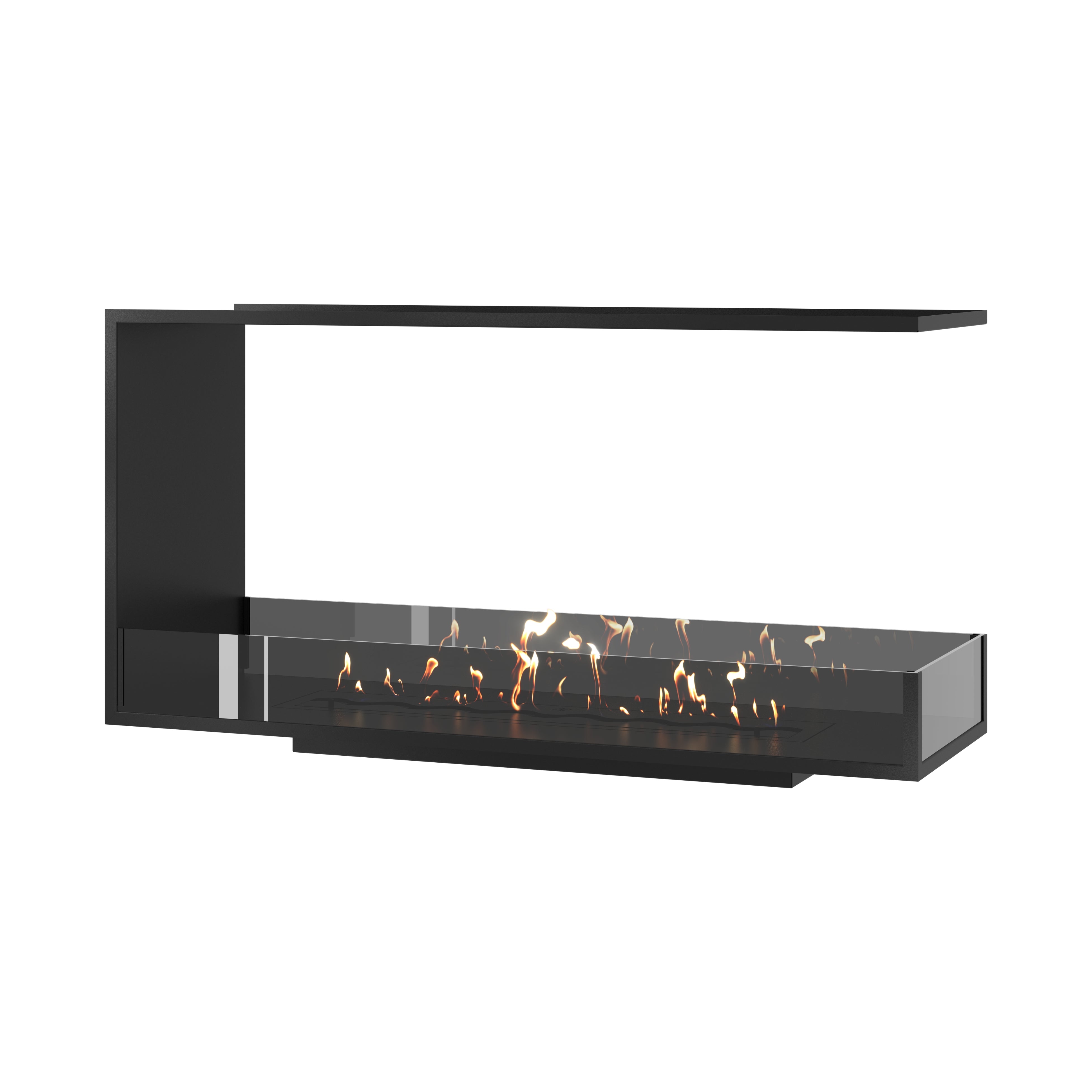 Saint U-vorm driezijdige inbouwhaard 130 cm