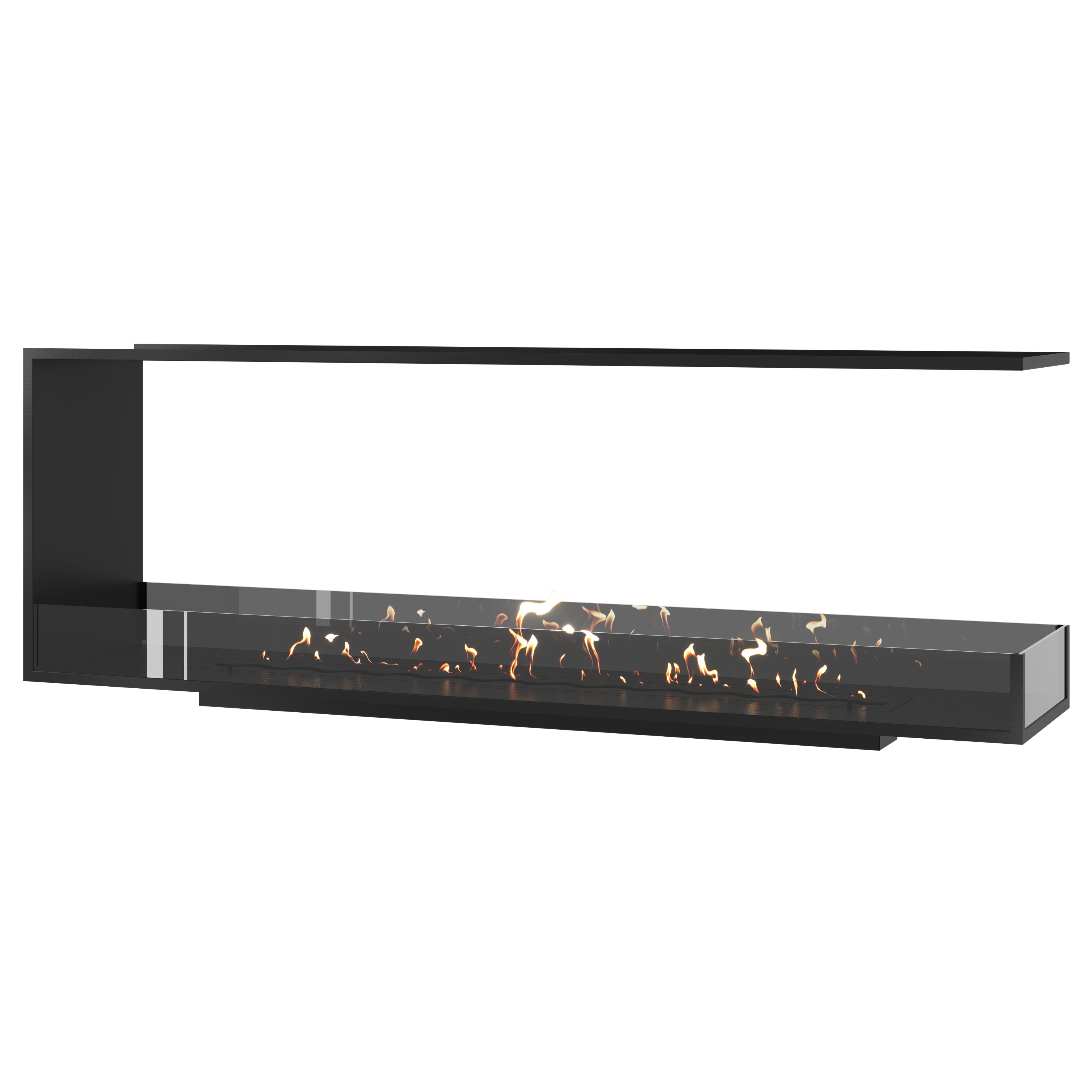Saint U-vorm driezijdige inbouwhaard 180 cm