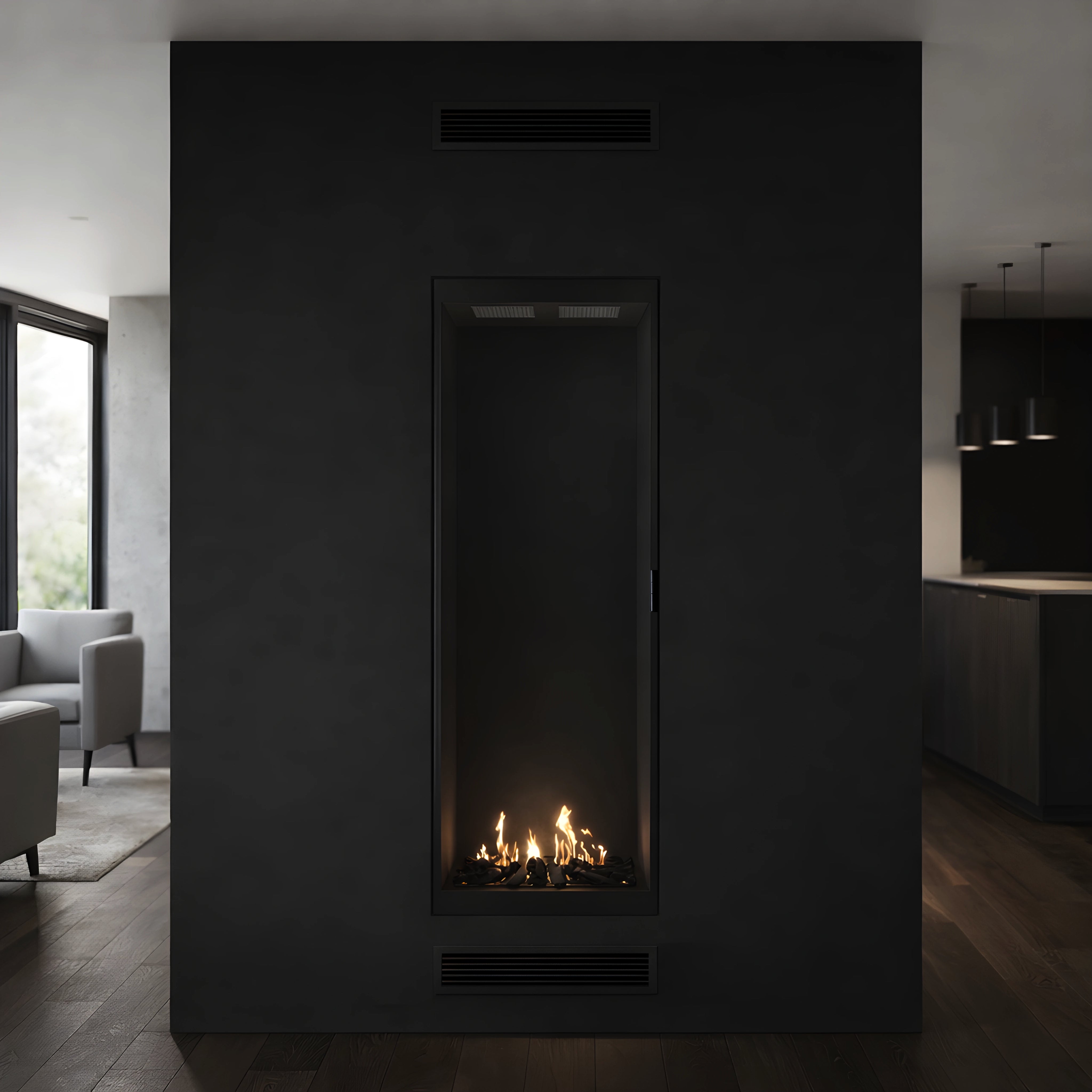 Selected Vertical Bio-ethanol Inbouwhaard Volle Glas – Enkelzijdig