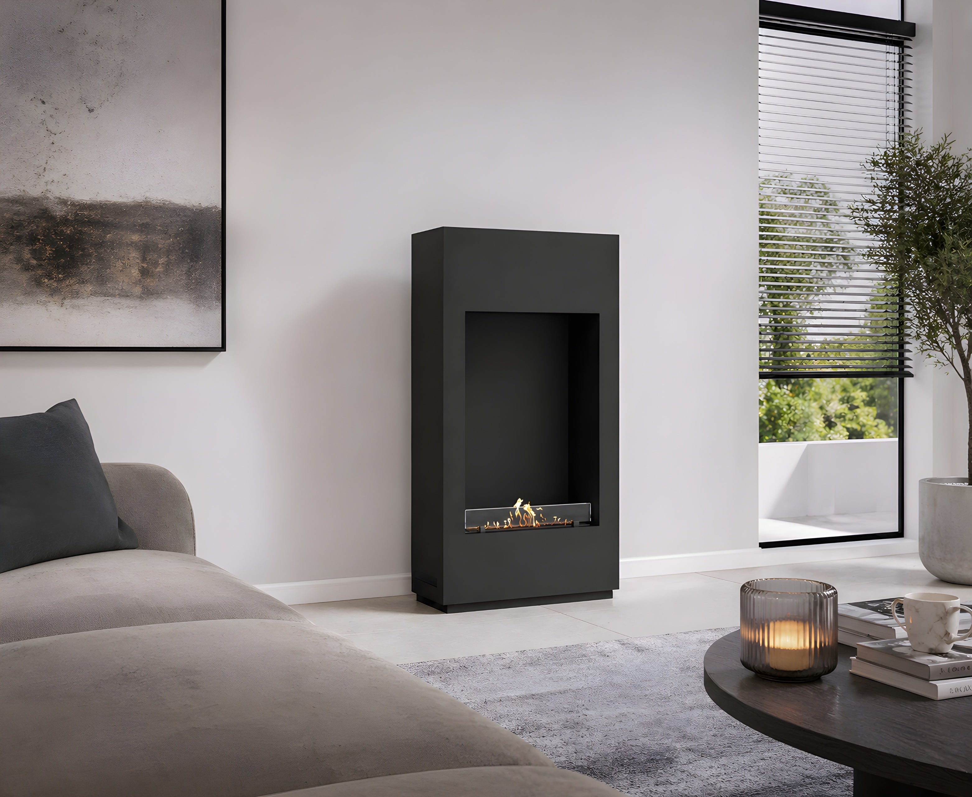Soho Verticale Vrijstaande Bio-ethanol Sfeerhaard H120 cm