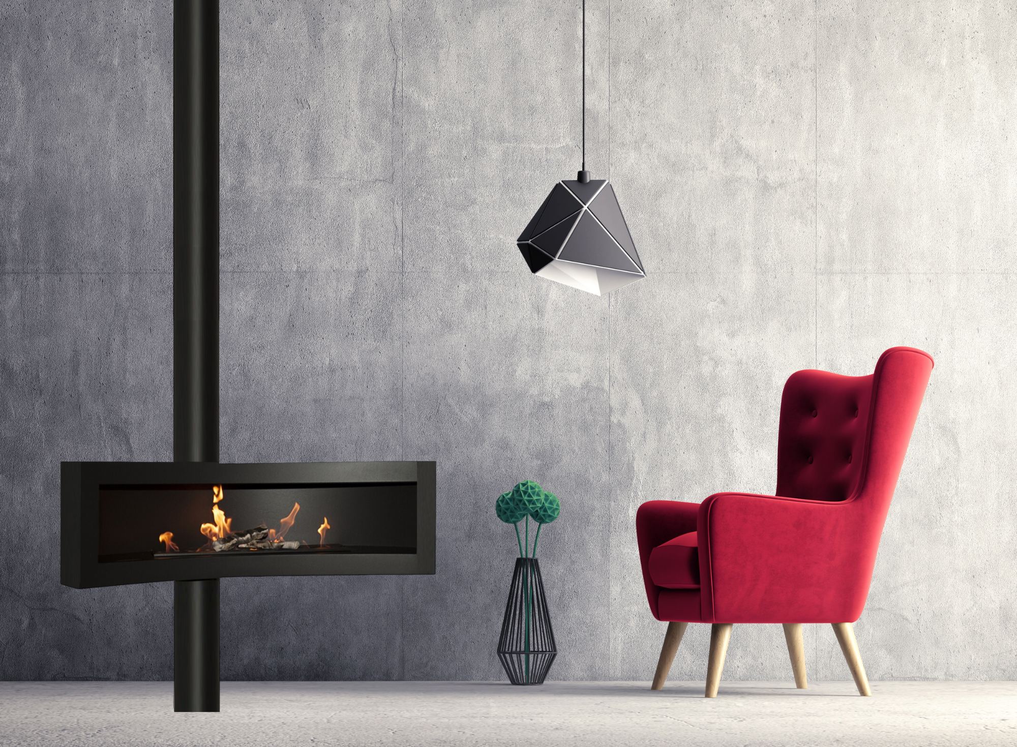 Tobav Curve Bio Ethanol Plafondhaard 120 CM