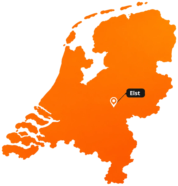 Kaart van Nederland met Elst